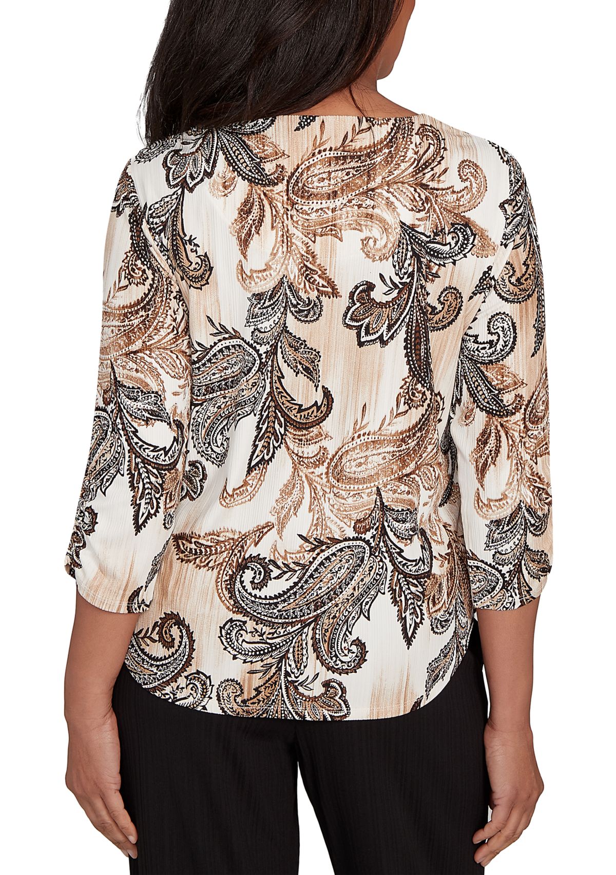 Womens Business As Usual Paisley Texture Top