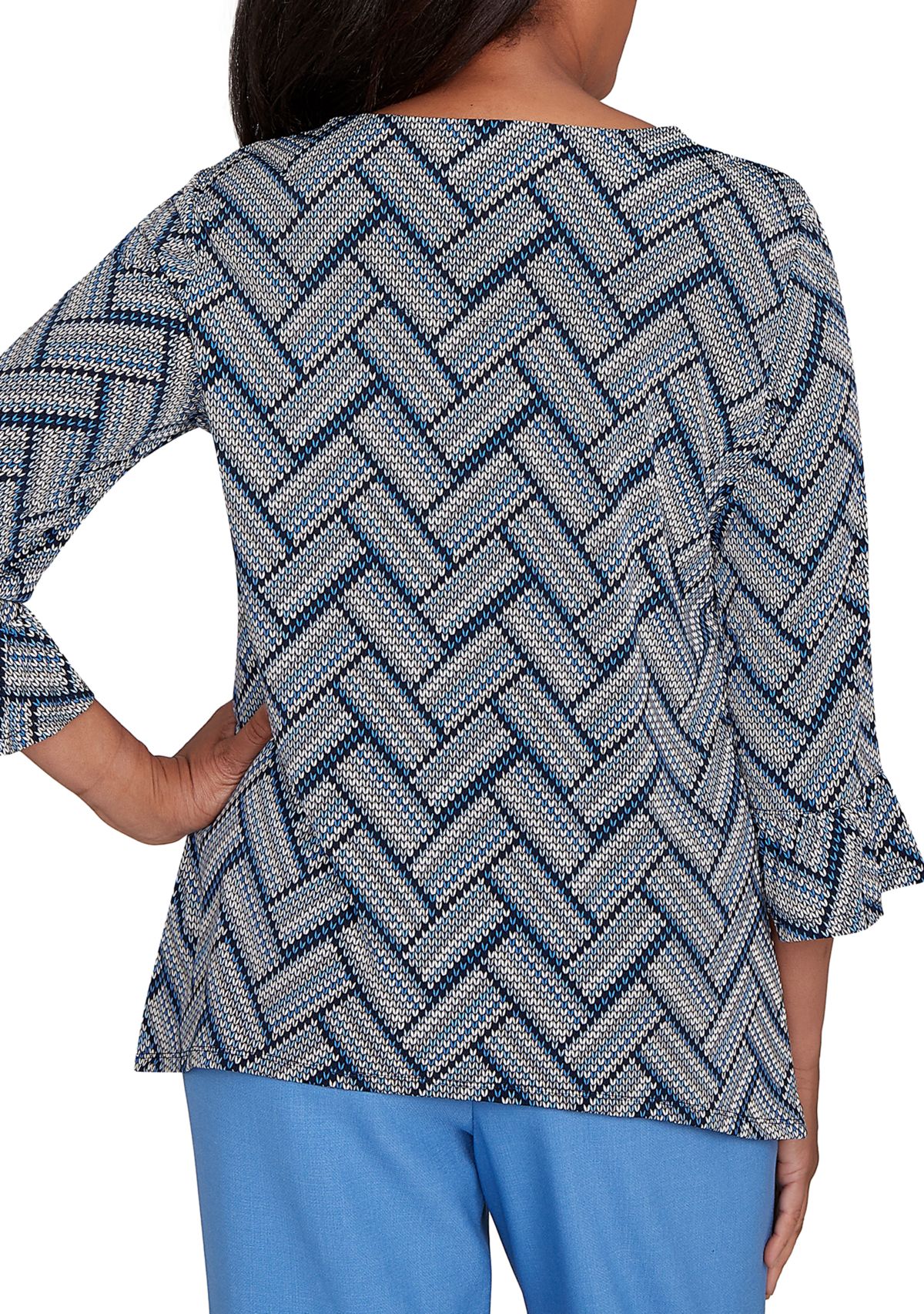 Womens  Business As Usual Chevron Texture Top