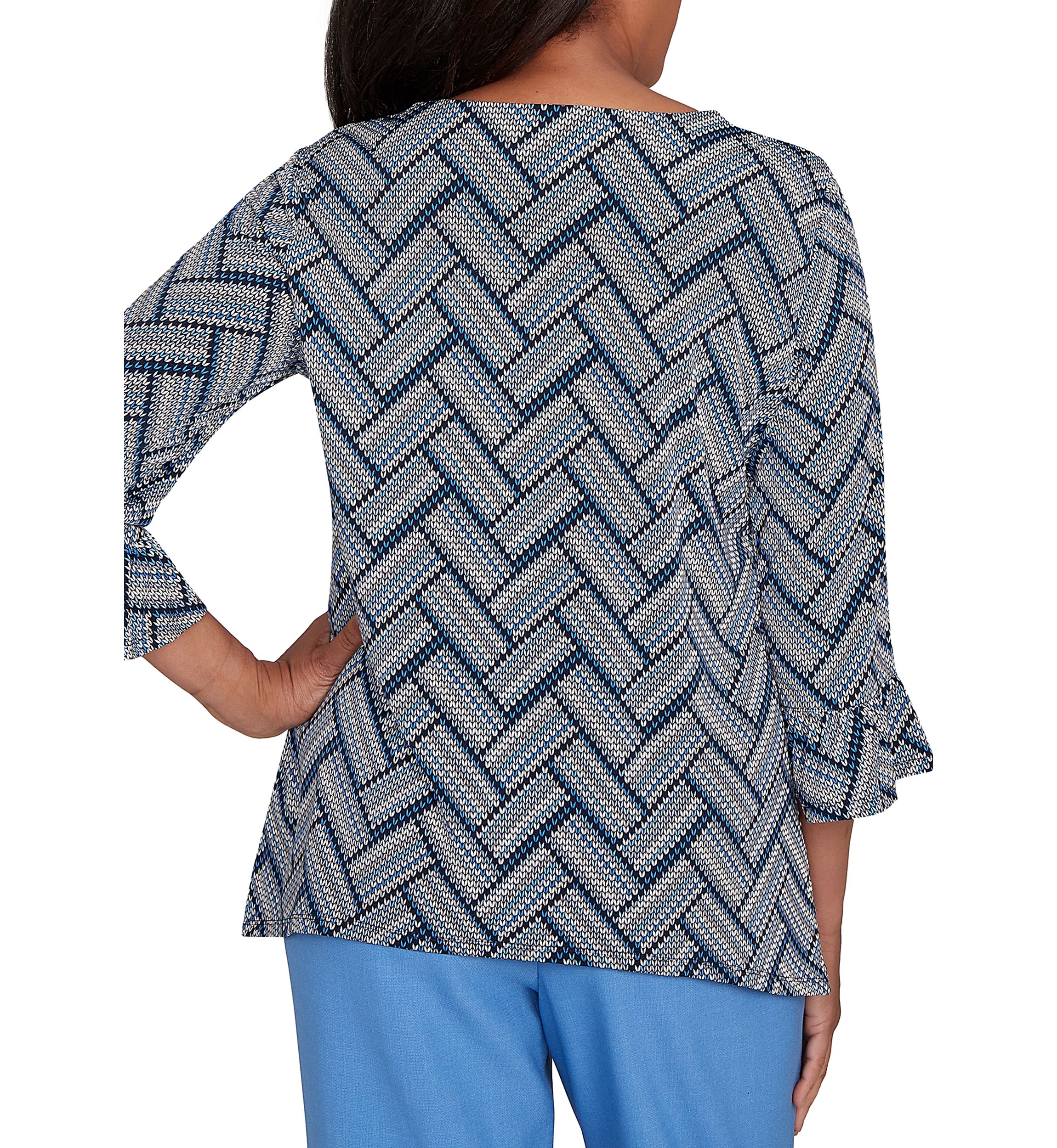 Womens  Business As Usual Chevron Texture Top