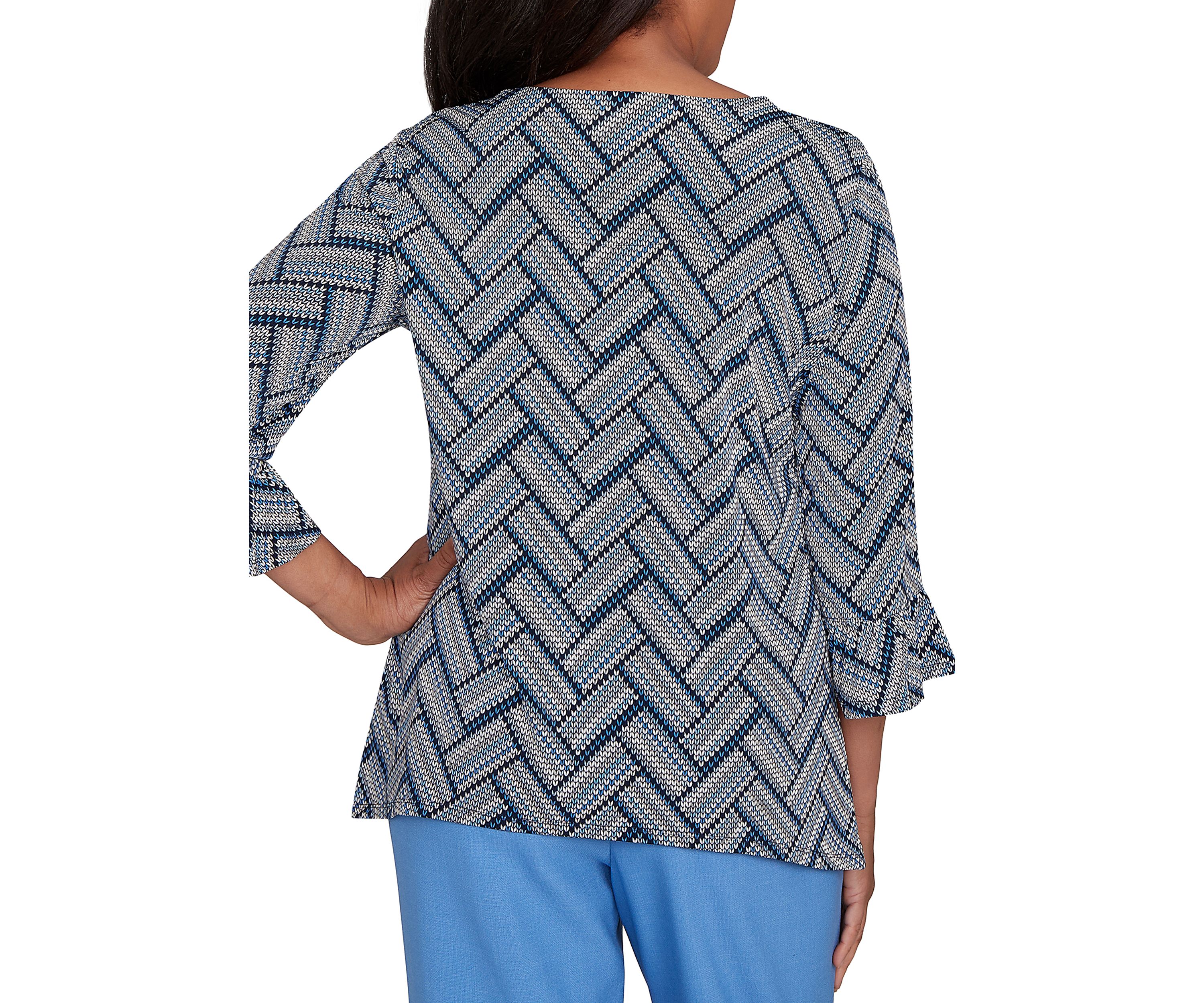 Womens  Business As Usual Chevron Texture Top