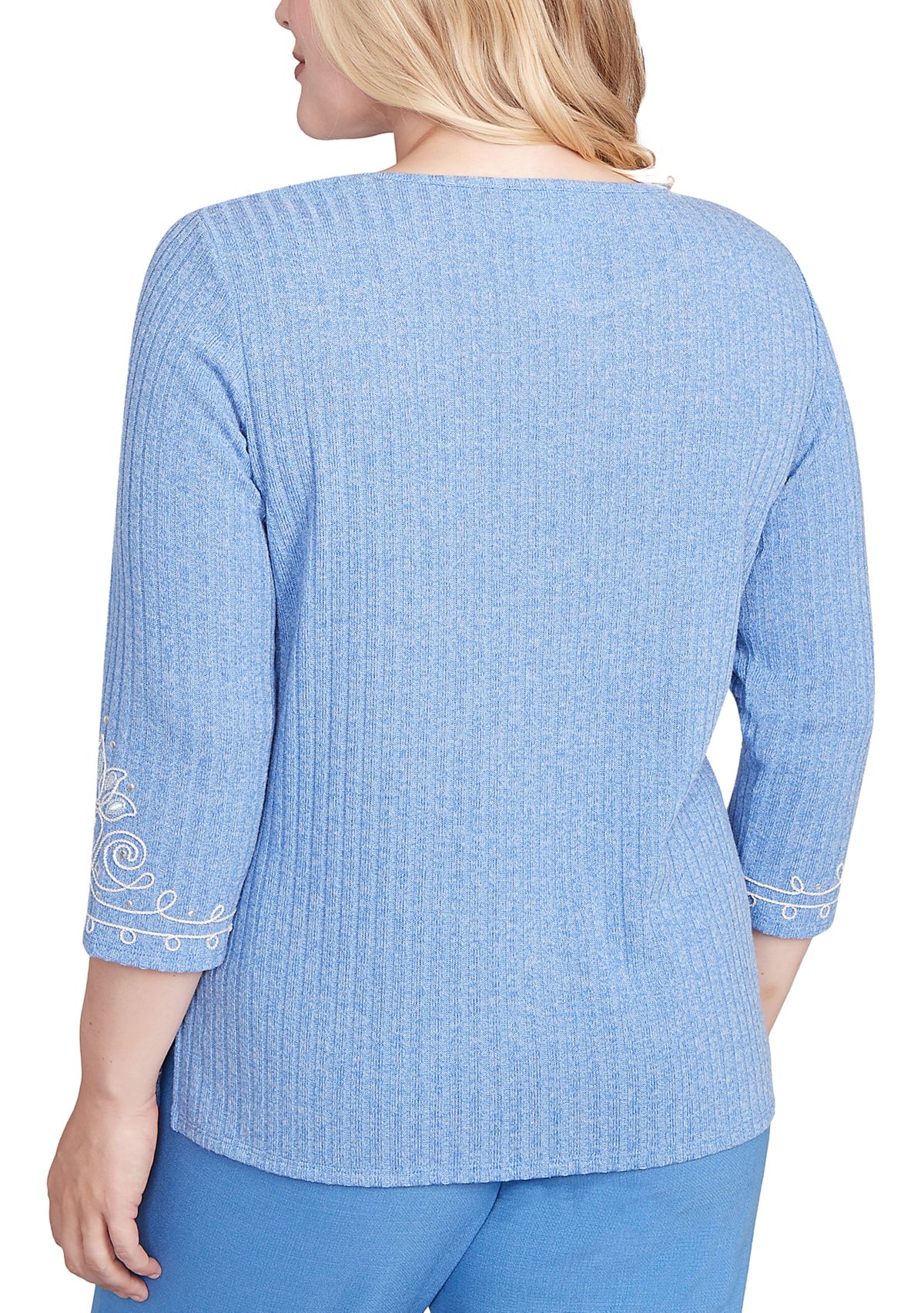 Womens Business As Usual Border Medallion Embroidery Top