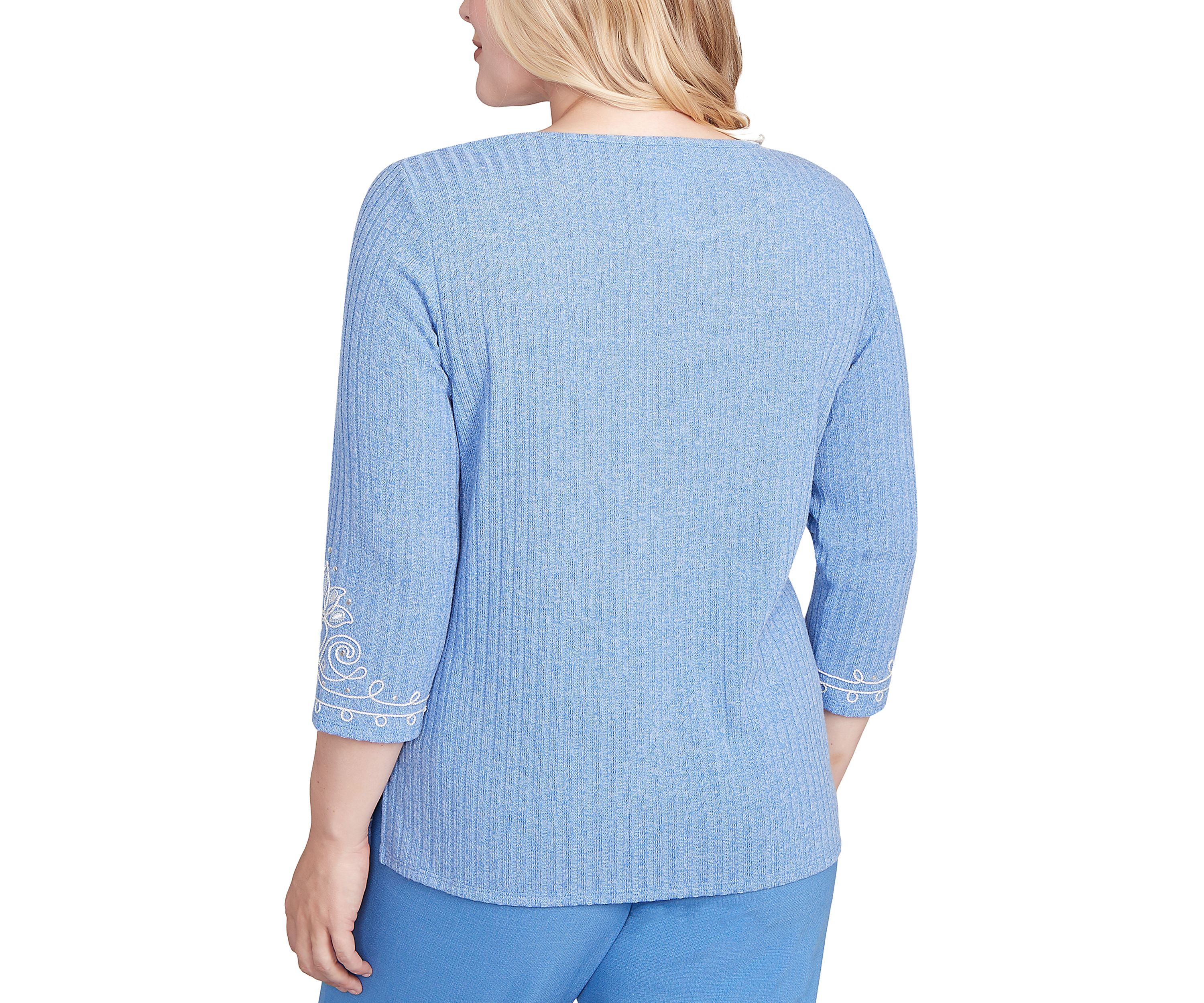 Womens Business As Usual Border Medallion Embroidery Top
