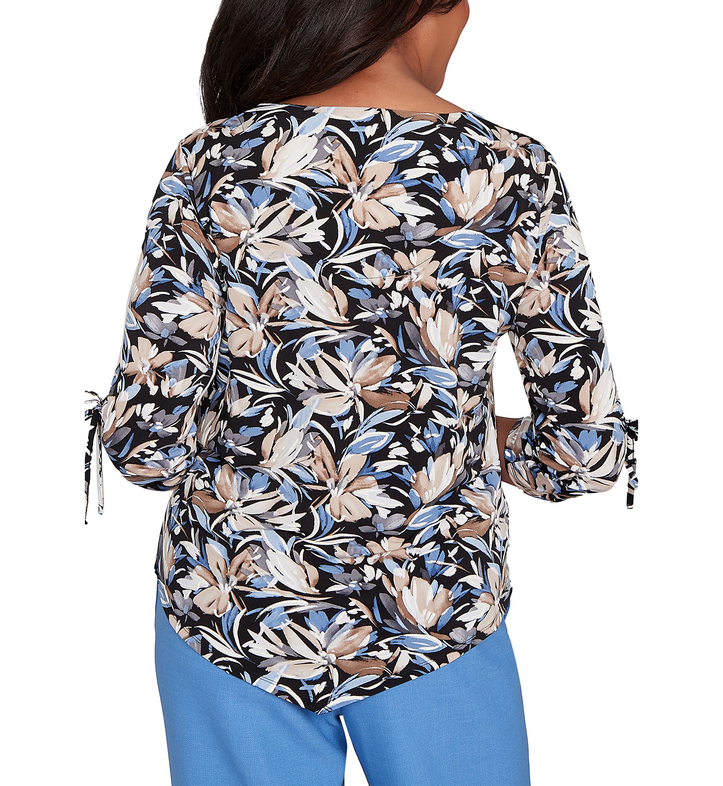 Womens  Business As Usual Brushstroke Floral Top