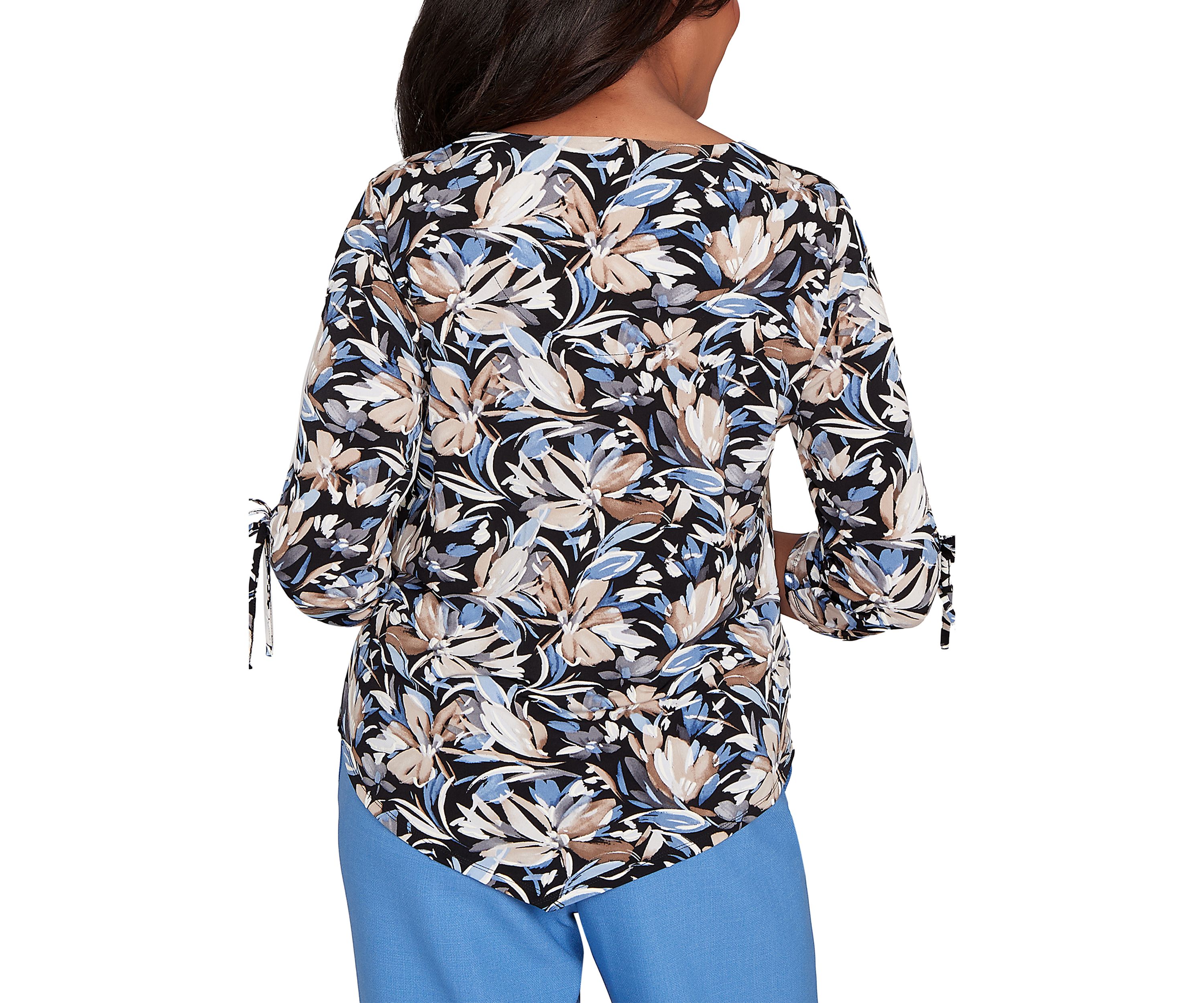 Womens  Business As Usual Brushstroke Floral Top