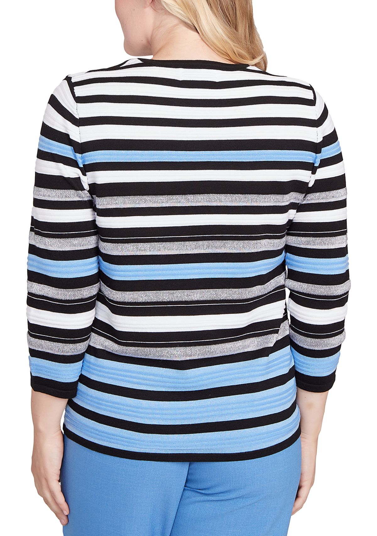 Womens Business As Usual Texture Stripe Top