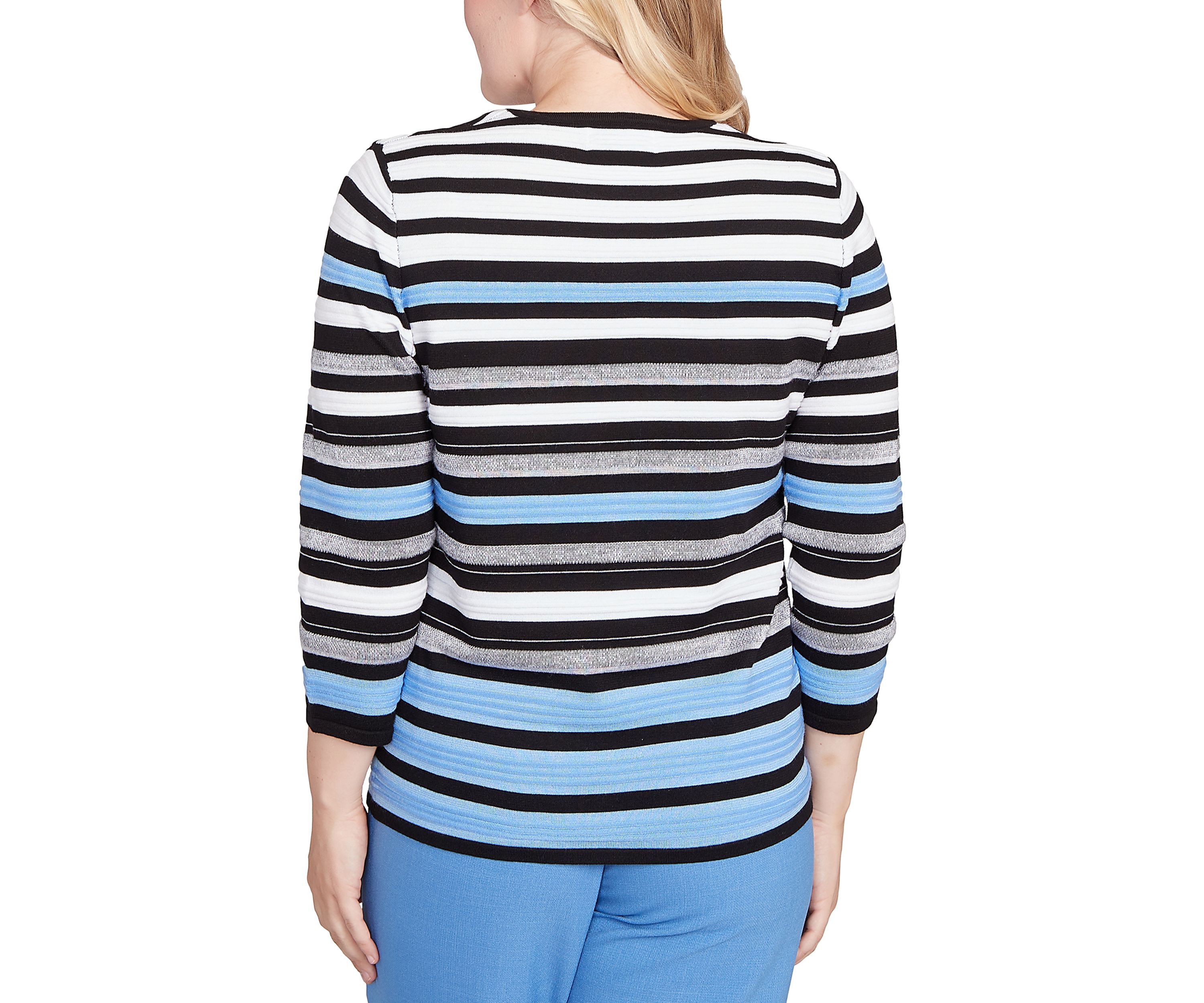 Womens Business As Usual Texture Stripe Top