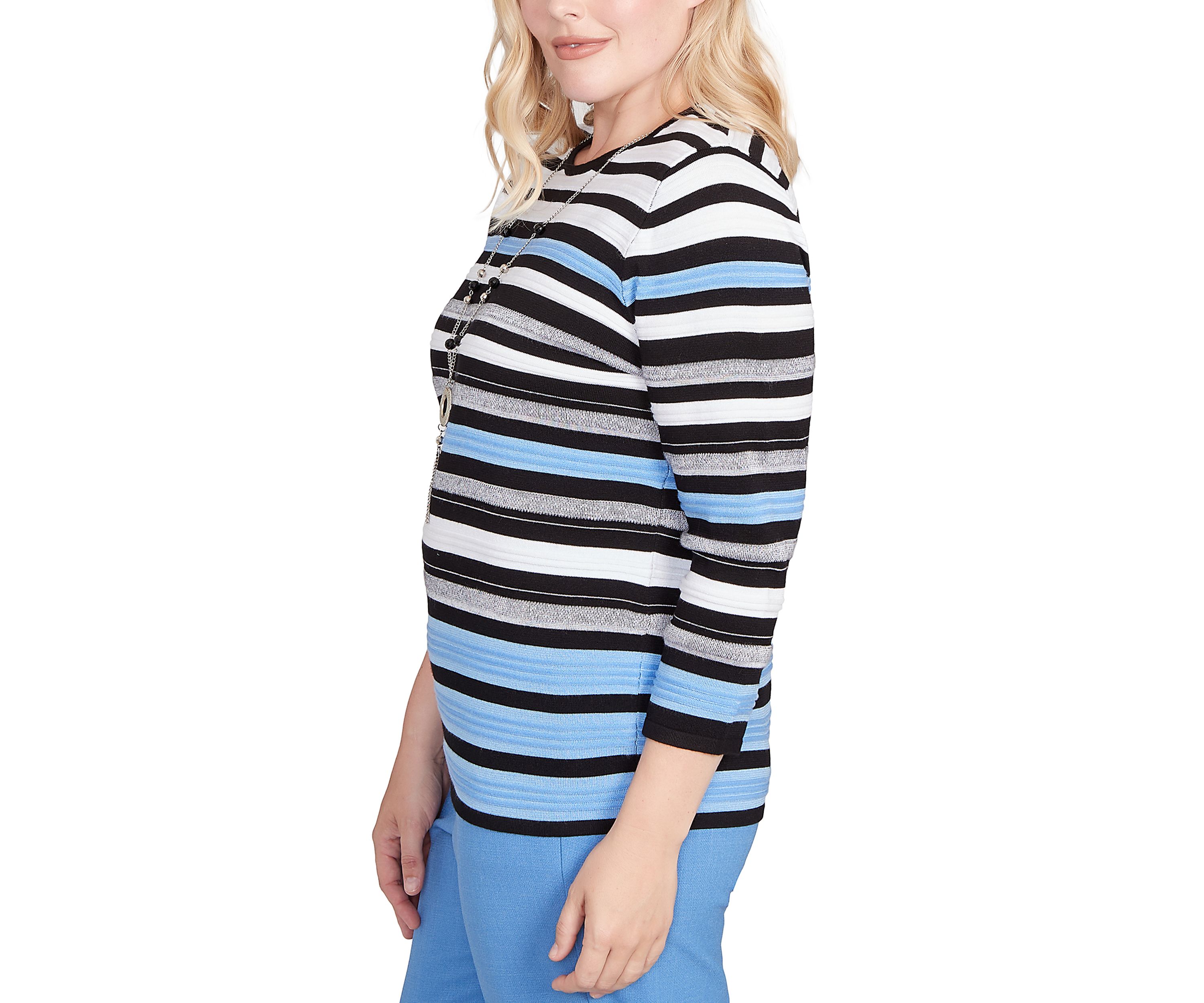 Womens Business As Usual Texture Stripe Top