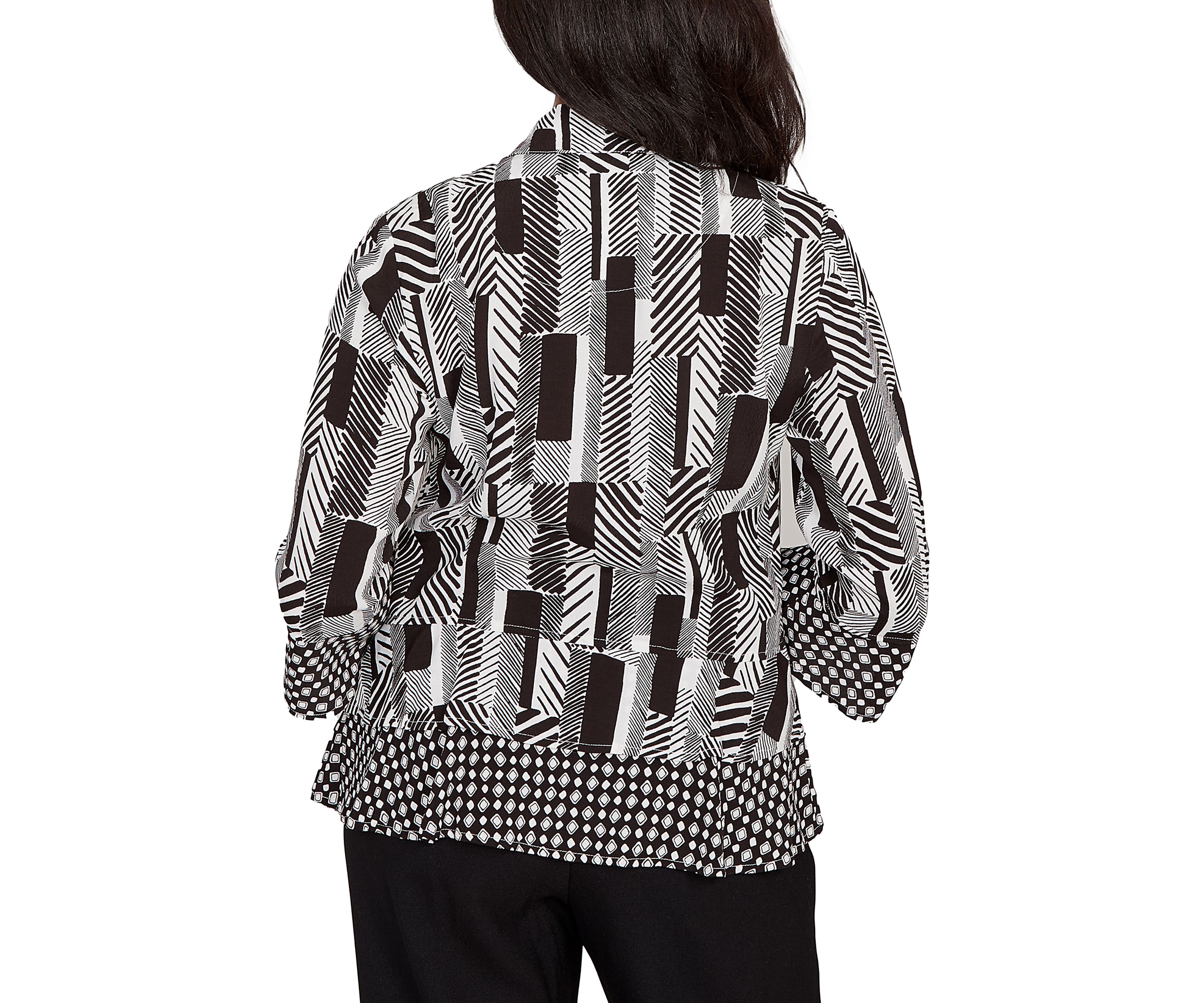 Petite Business As Usual Zebra Geo Twin Print Top