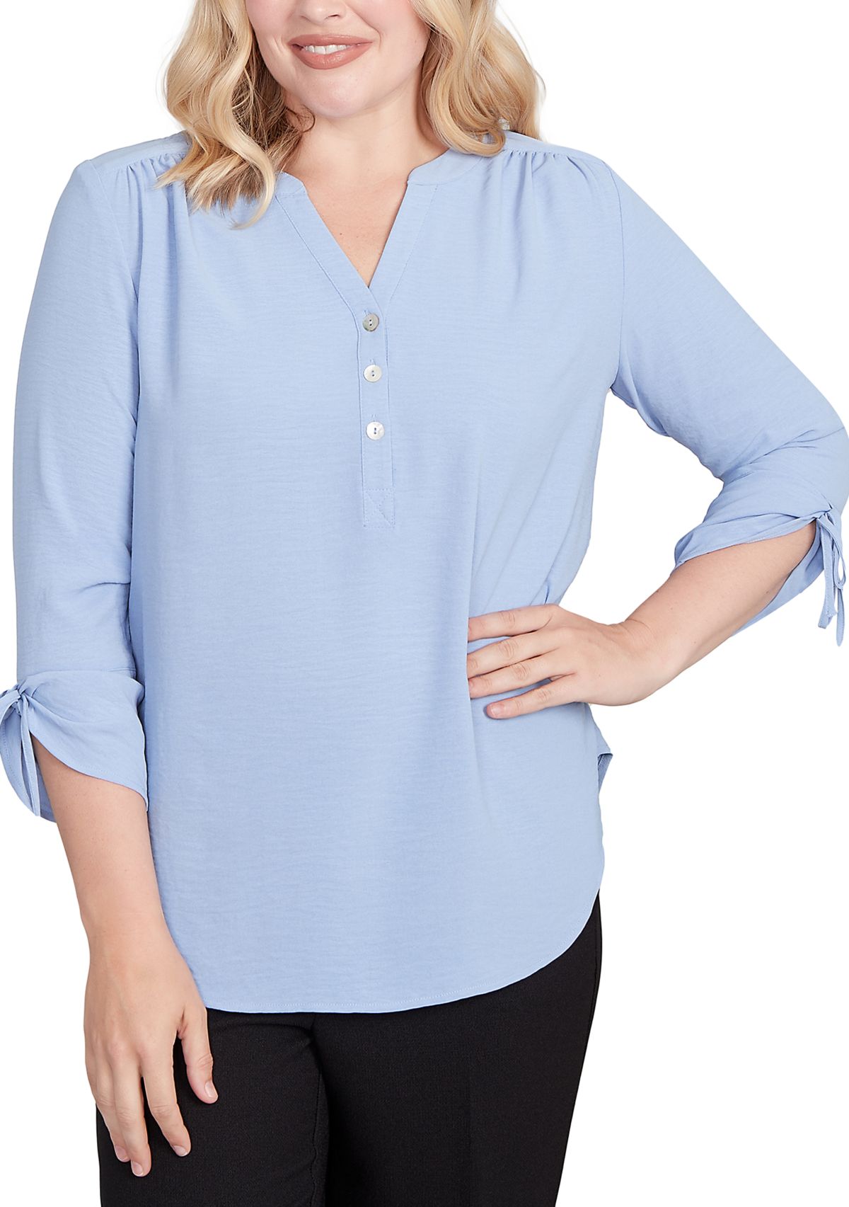 Petite Business As Usual Crinkle Texture Top