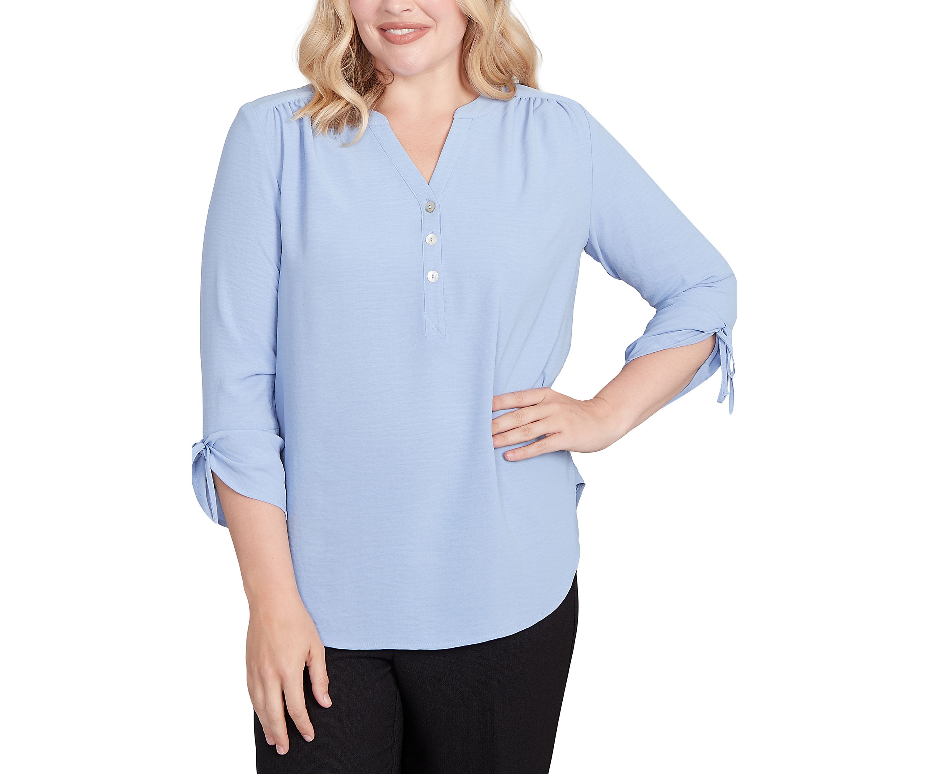 Petite Business As Usual Crinkle Texture Top