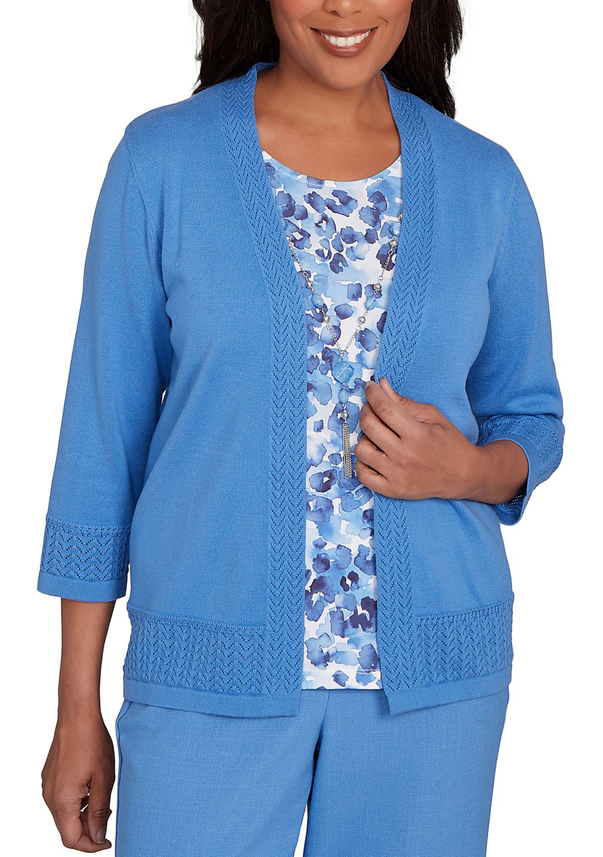 Petite Business As Usual Animal Inner Two In One Sweater