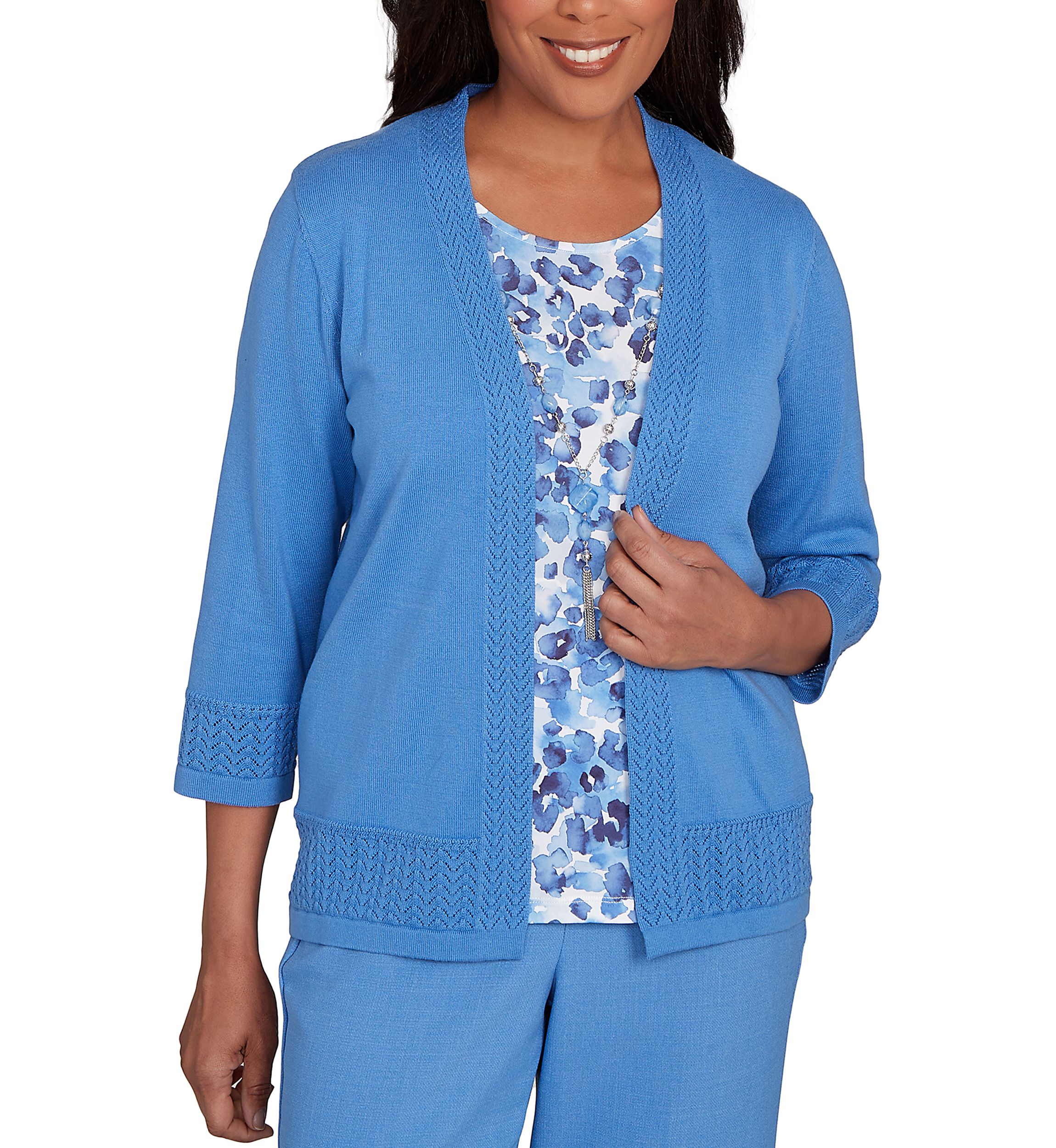 Petite Business As Usual Animal Inner Two In One Sweater