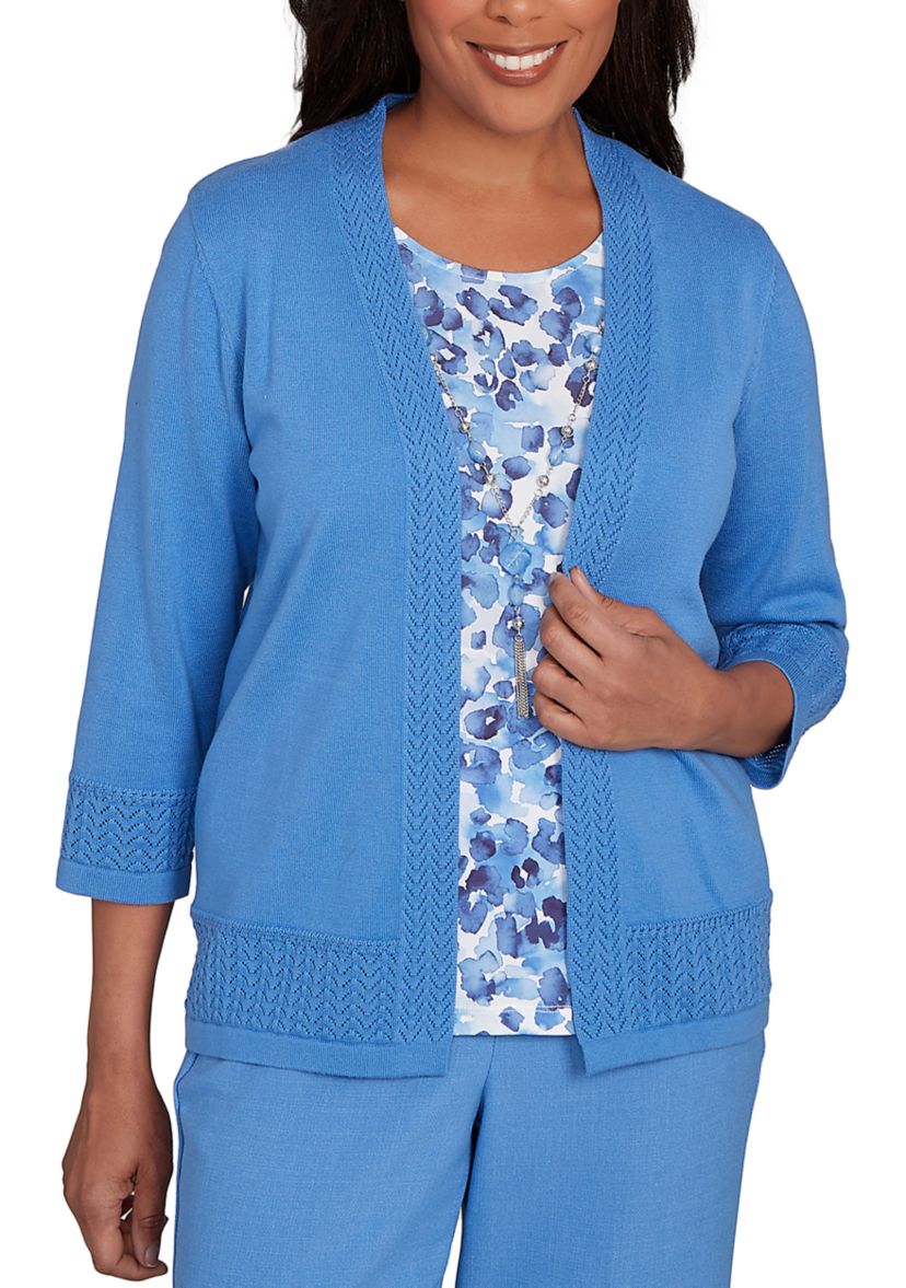 Petite Business As Usual Animal Inner Two In One Sweater