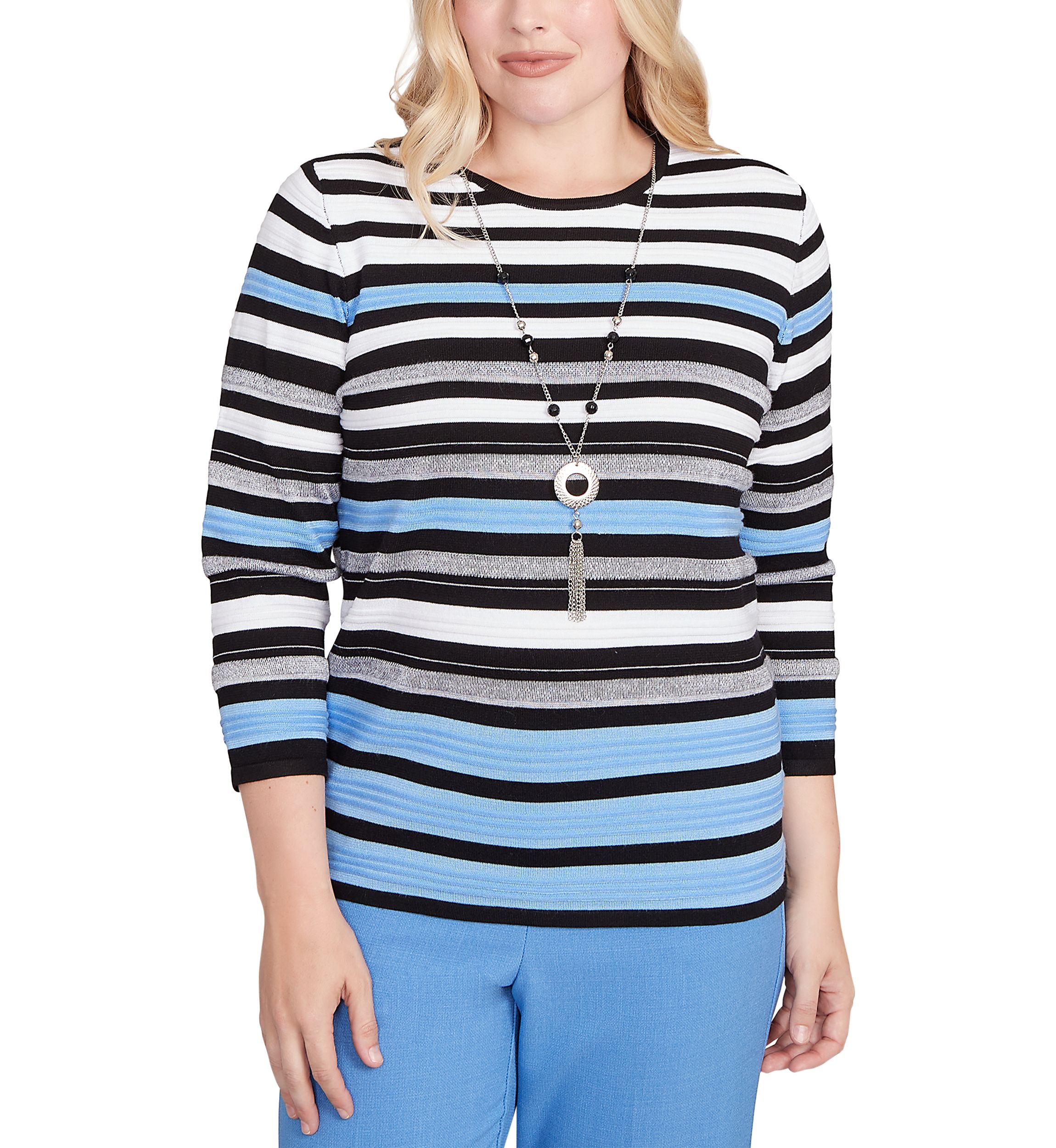 Petite Business As Usual Texture Stripe Sweater