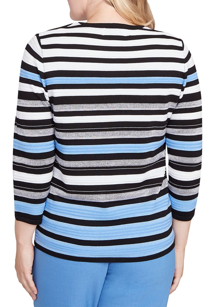Petite Business As Usual Texture Stripe Sweater