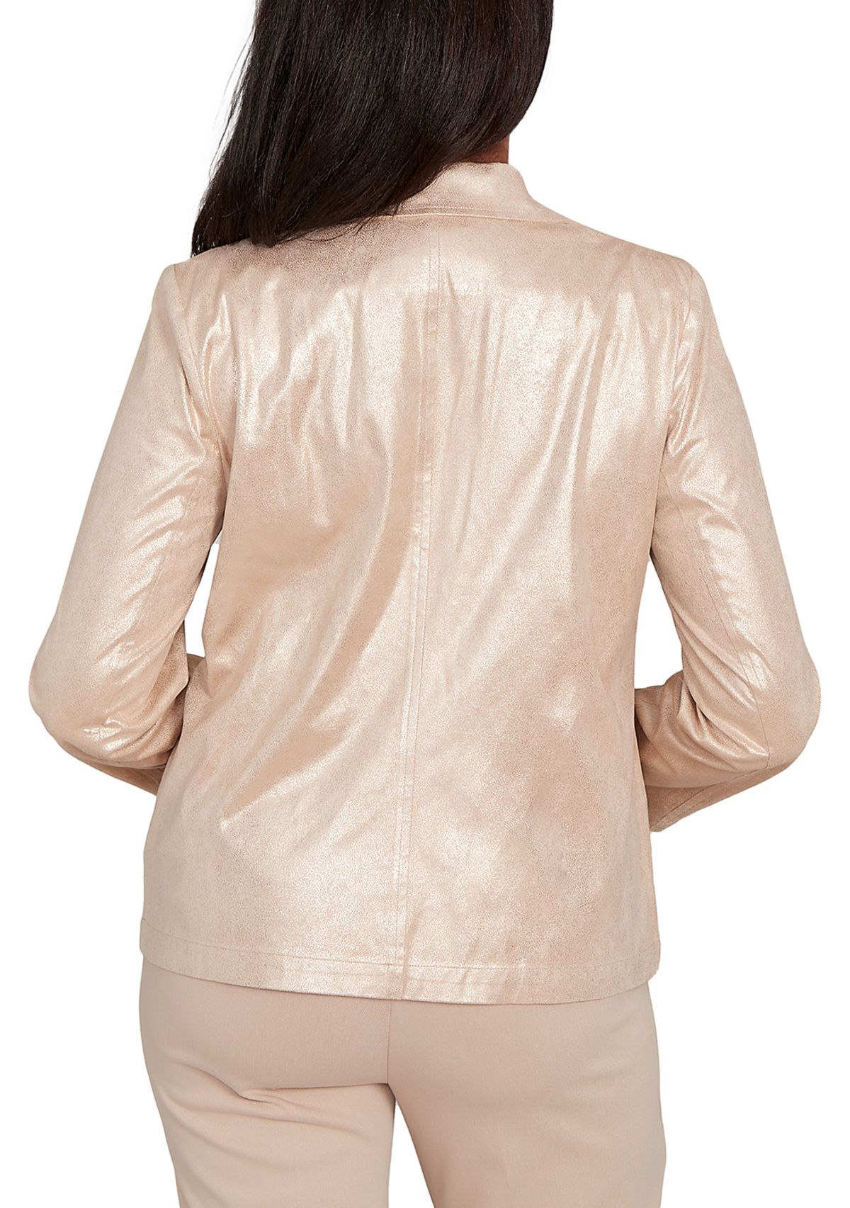 Womens Urban Legend Shimmer Faux Suede Jacket