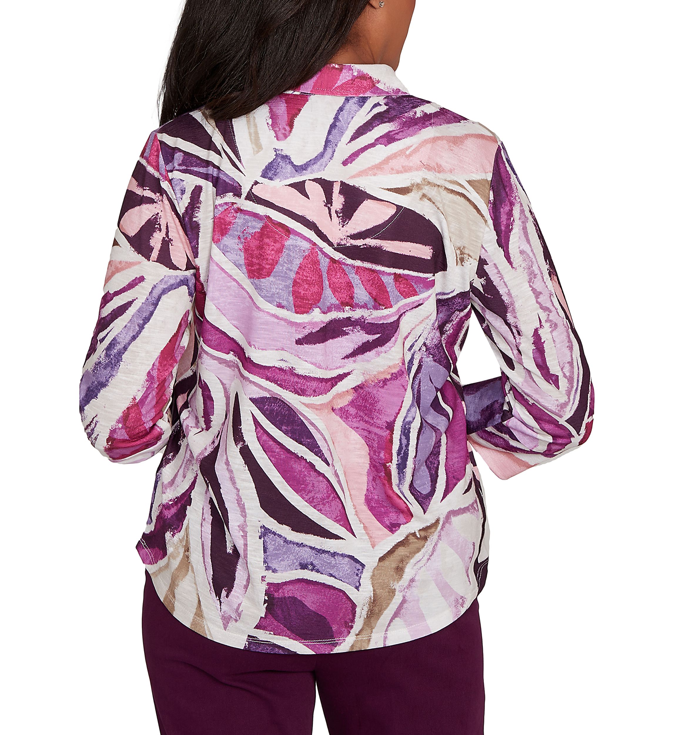 Womens Missy Urban Legend Abstract Patchwork Shirt