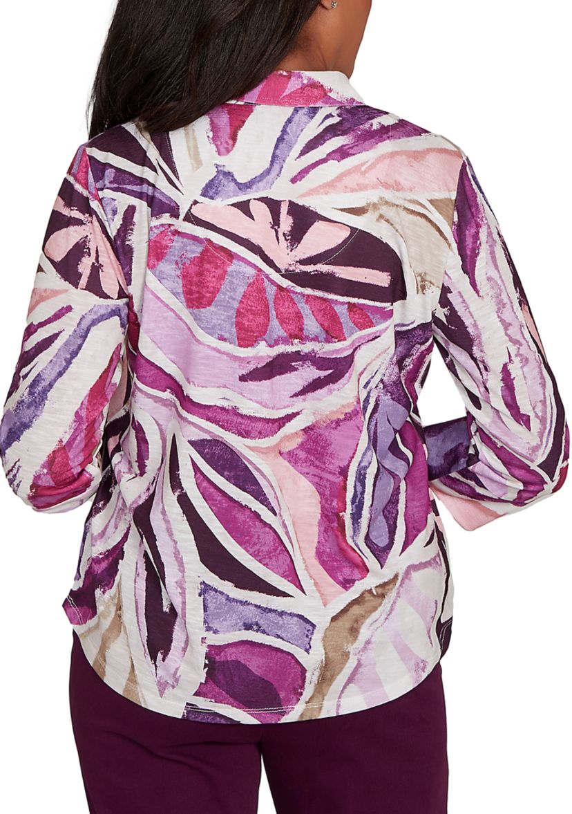 Womens Missy Urban Legend Abstract Patchwork Shirt