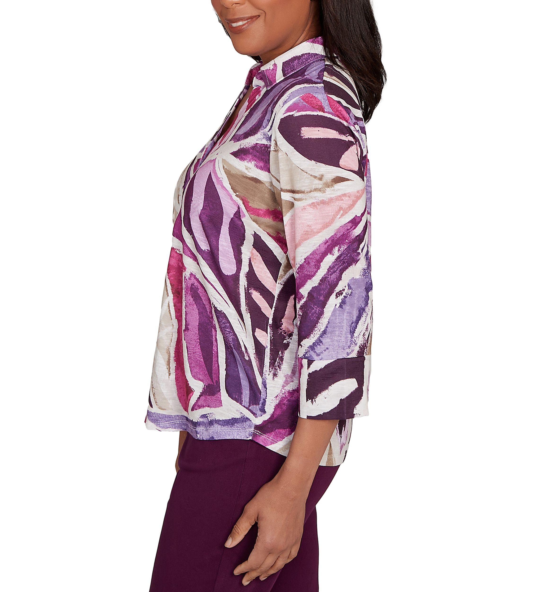 Womens Missy Urban Legend Abstract Patchwork Shirt