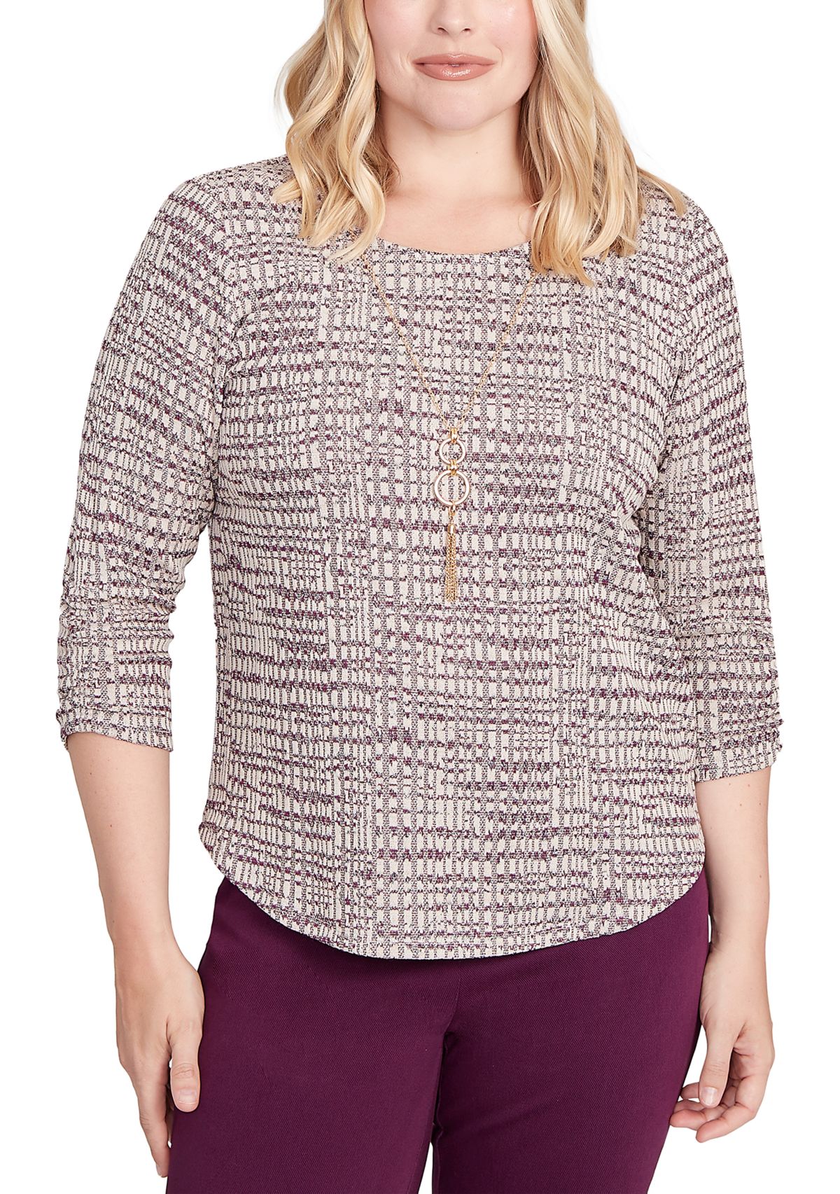 Womens Urban Legend Shimmer Space Dye Texture Top 