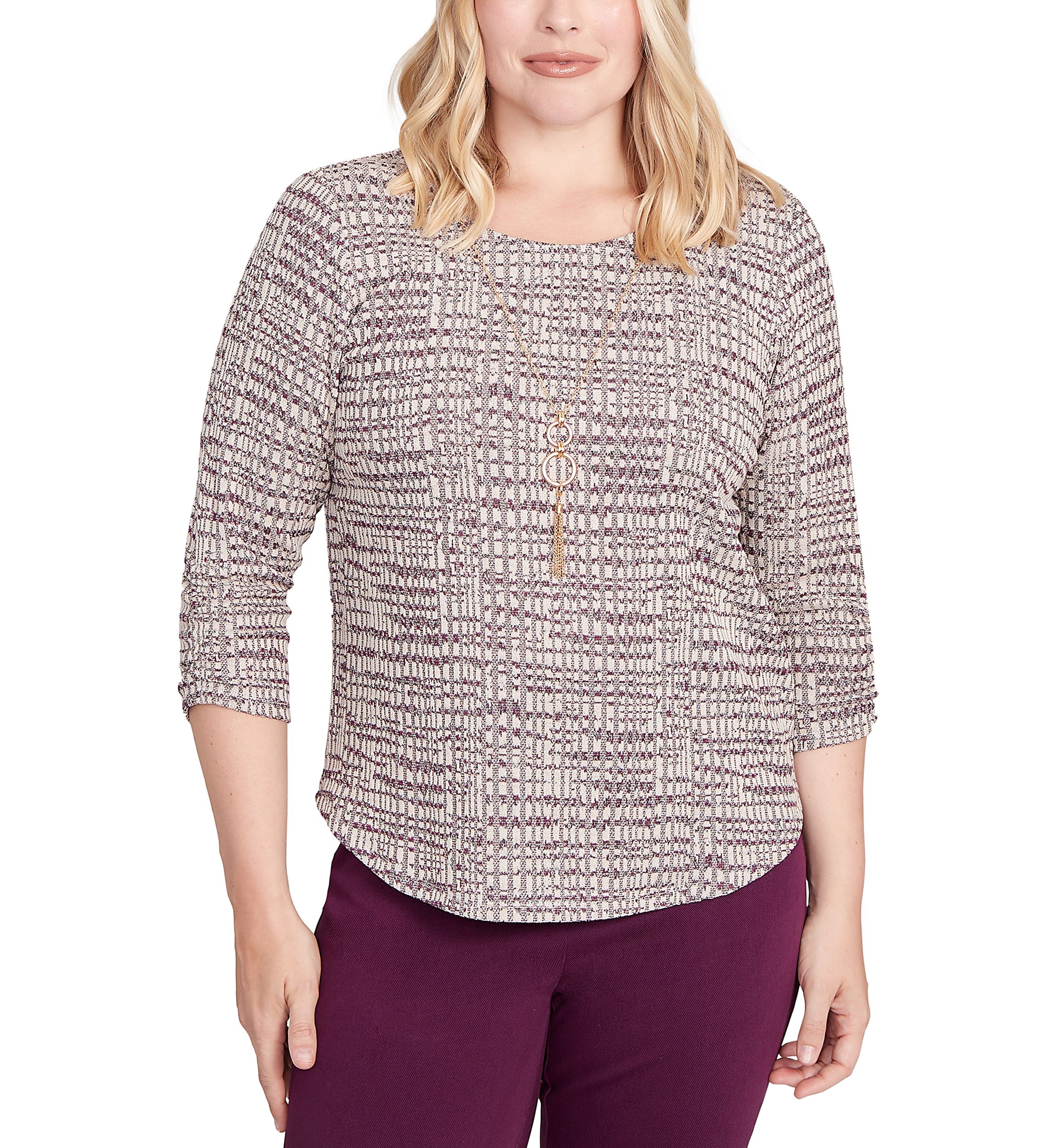 Womens Urban Legend Shimmer Space Dye Texture Top 