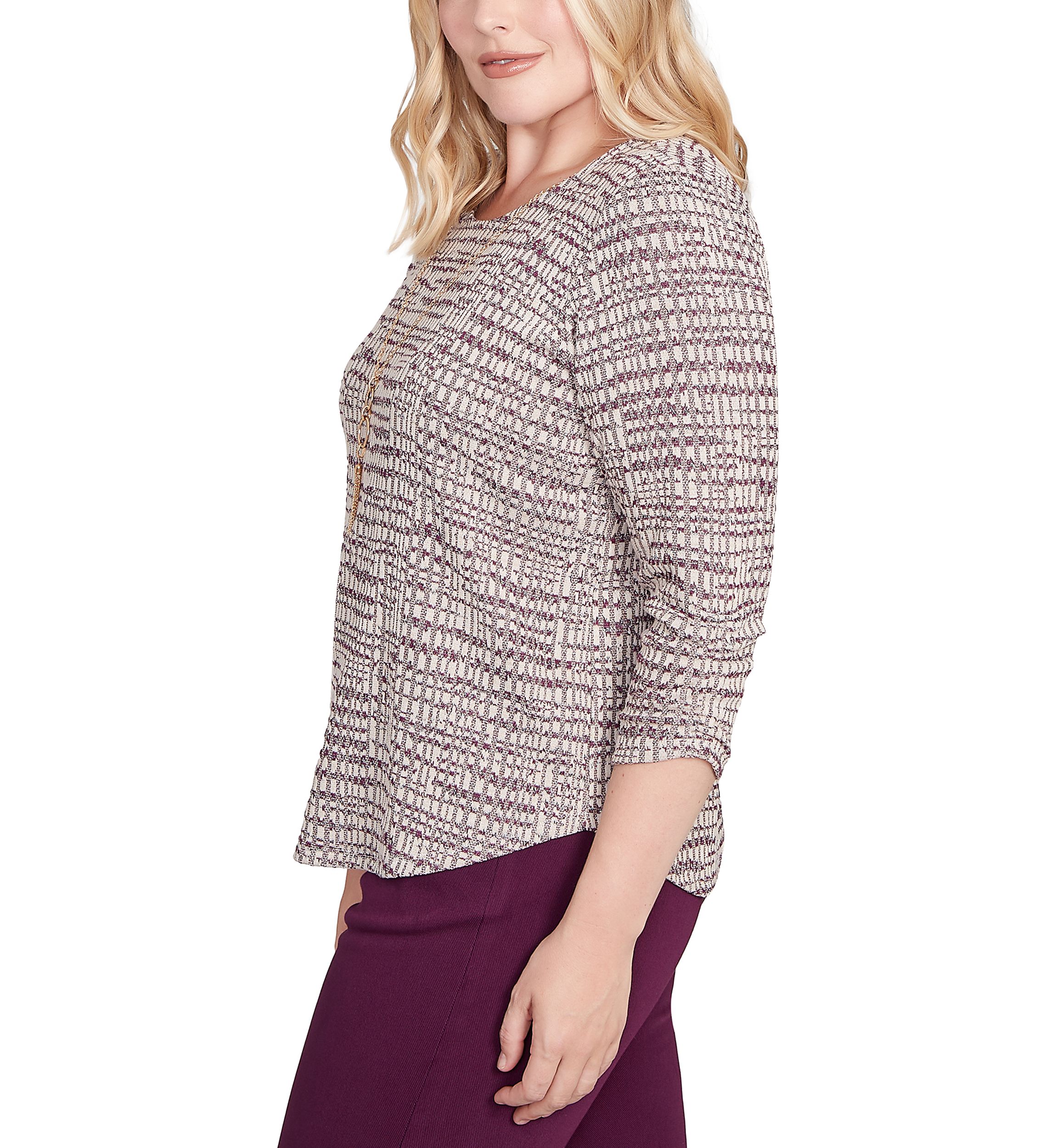 Womens Urban Legend Shimmer Space Dye Texture Top 