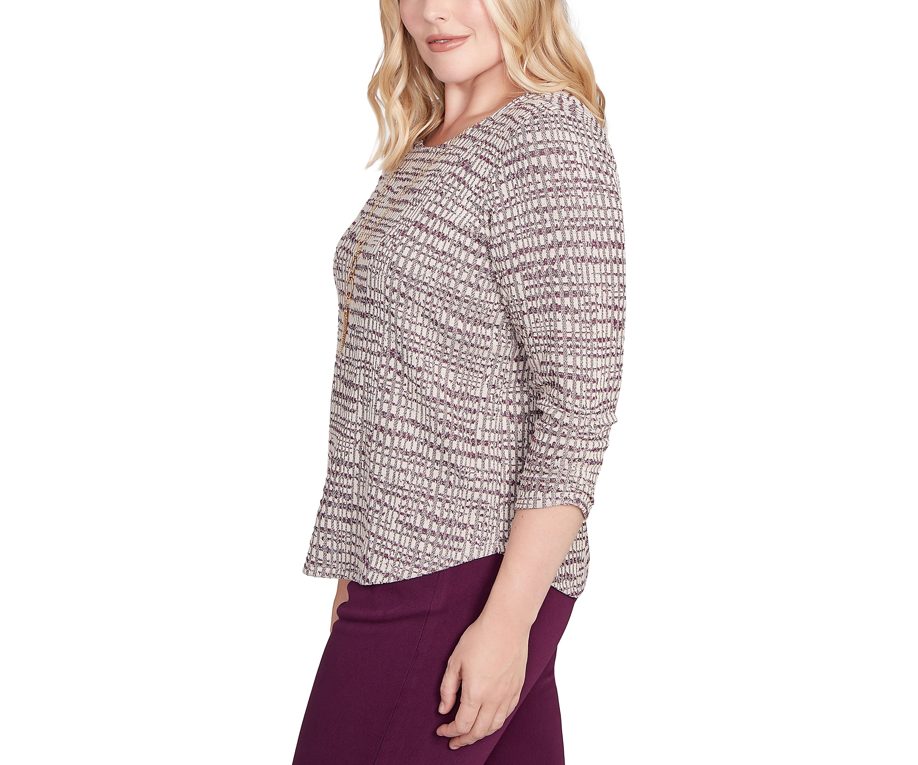 Womens Urban Legend Shimmer Space Dye Texture Top 