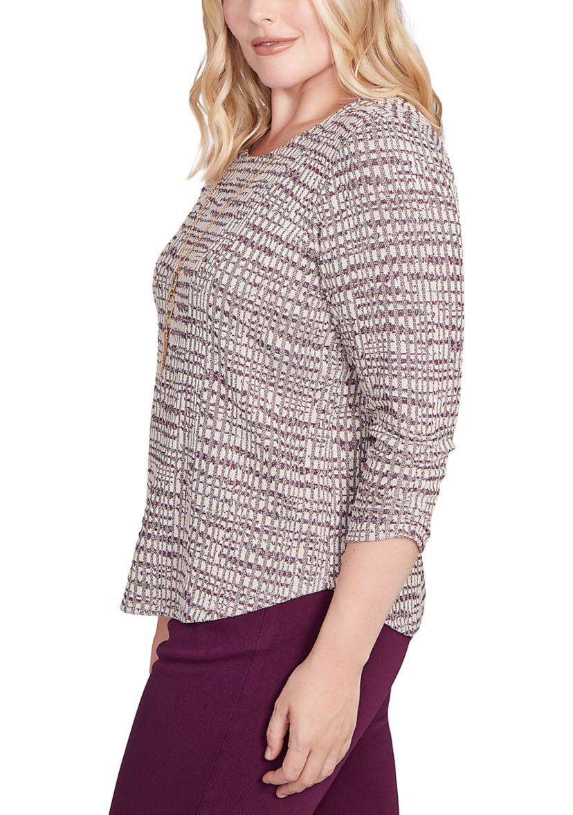 Womens Urban Legend Shimmer Space Dye Texture Top 
