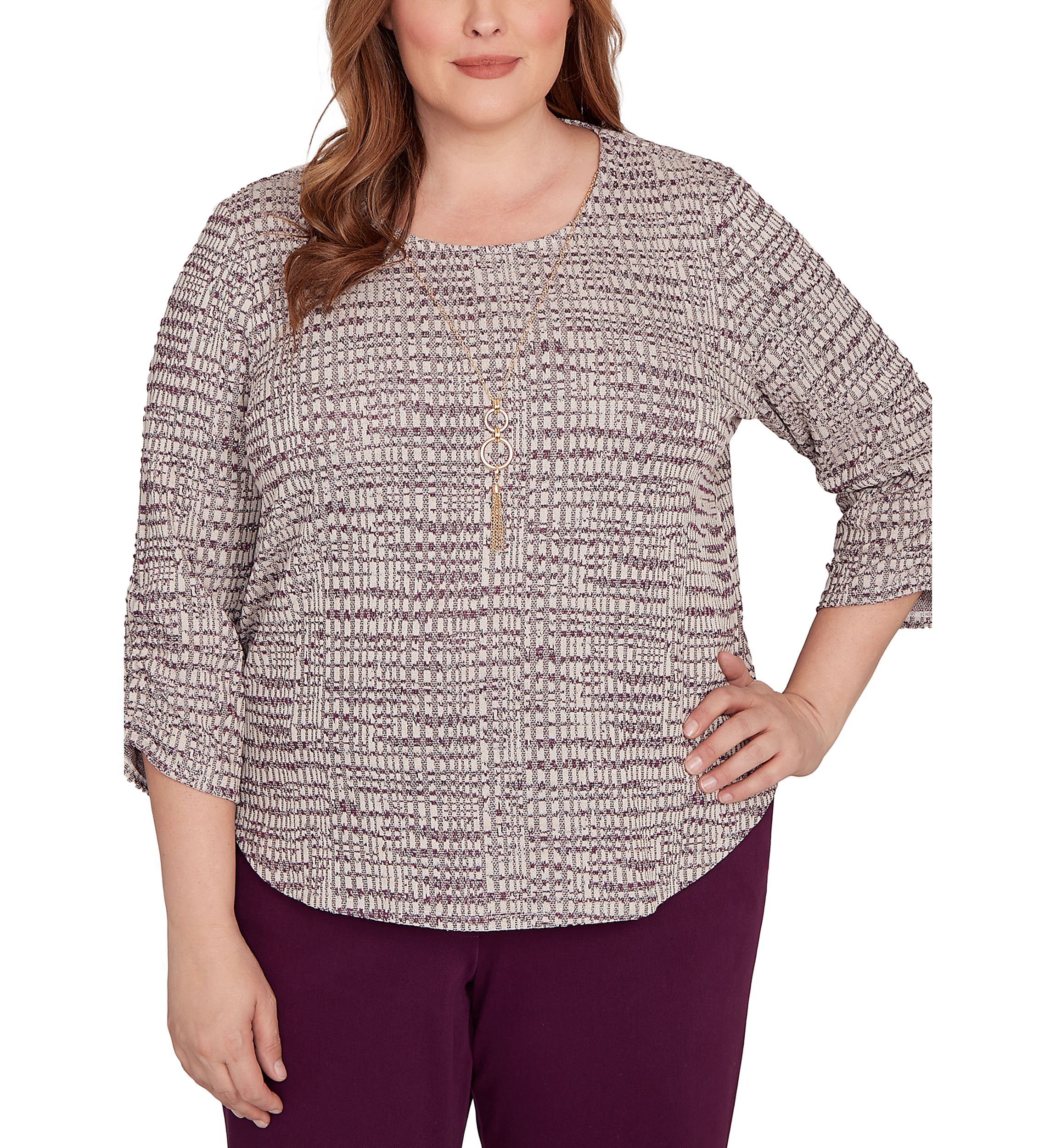 Plus Size Urban Legend Shimmer Space Dye Texture Top