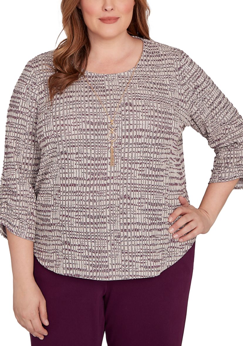 Plus Size Urban Legend Shimmer Space Dye Texture Top