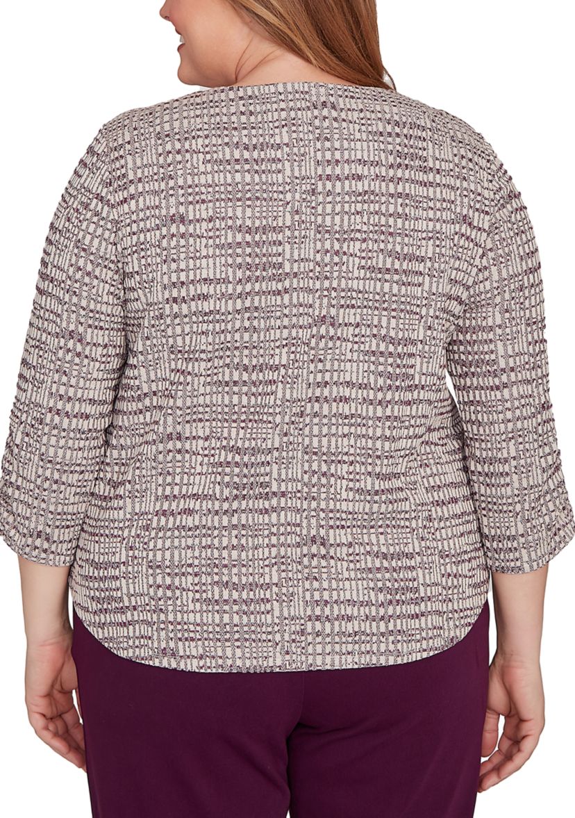 Plus Size Urban Legend Shimmer Space Dye Texture Top