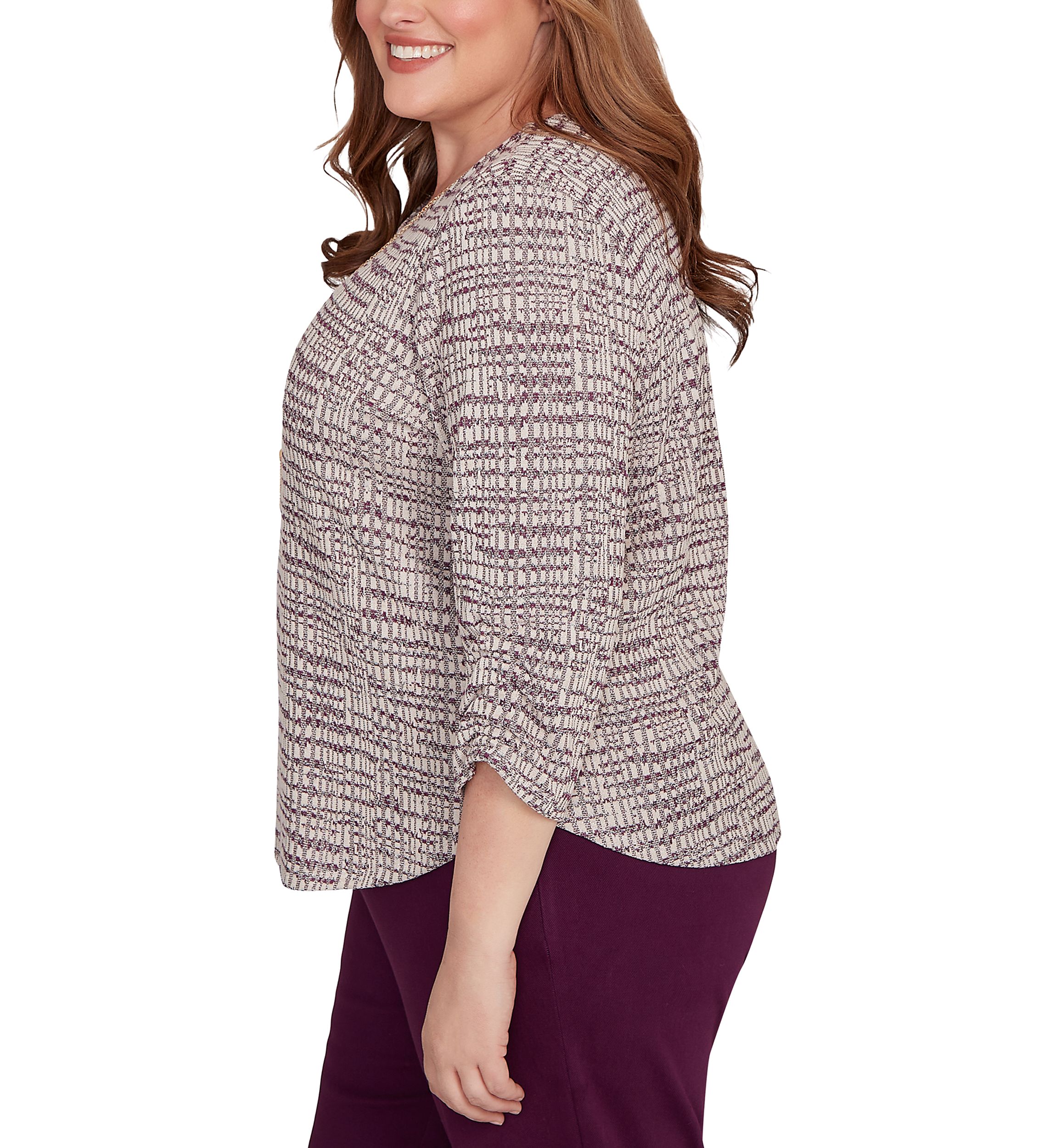 Plus Size Urban Legend Shimmer Space Dye Texture Top