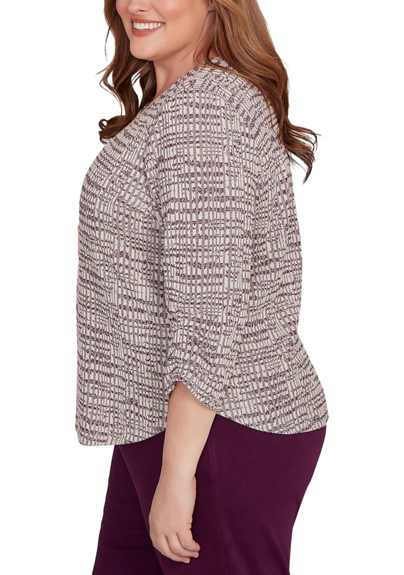 Plus Size Urban Legend Shimmer Space Dye Texture Top