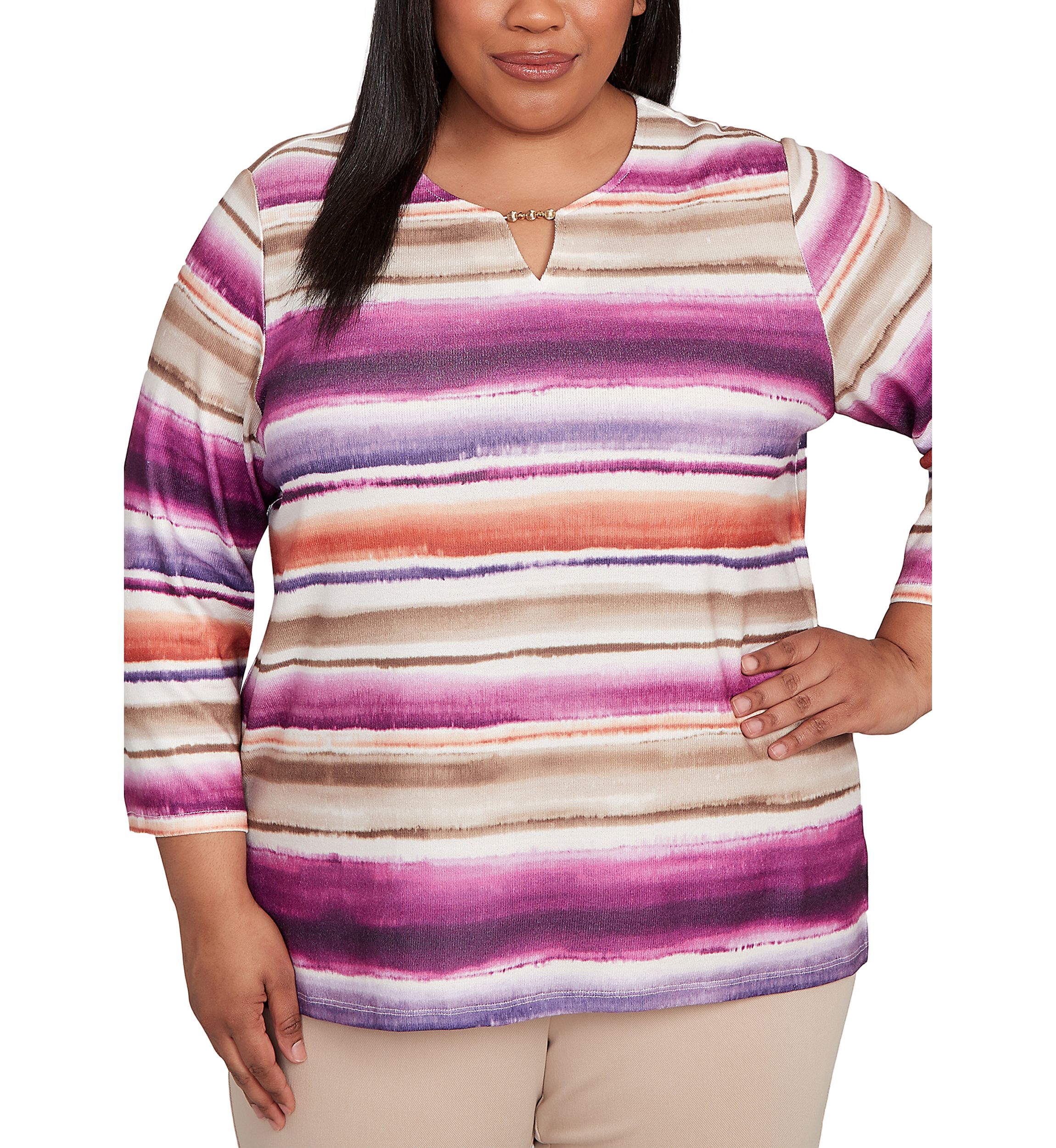Plus Size Urban Legend Watercolor Biadere Top 