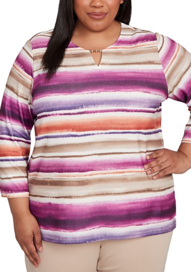 Plus Size Urban Legend Watercolor Biadere Top 