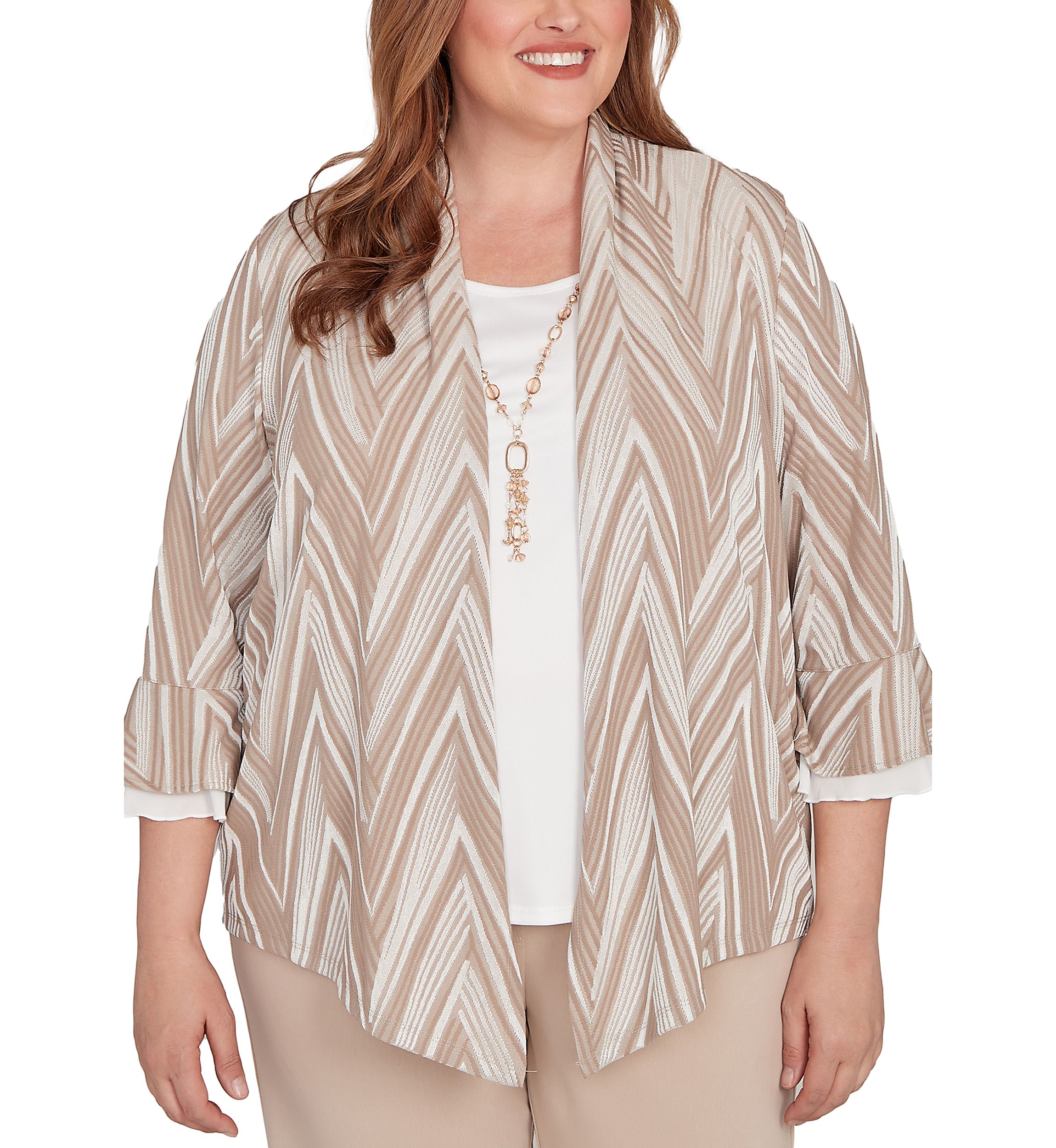 Plus Size Urban Legend Exploded Chevron Two In One Top