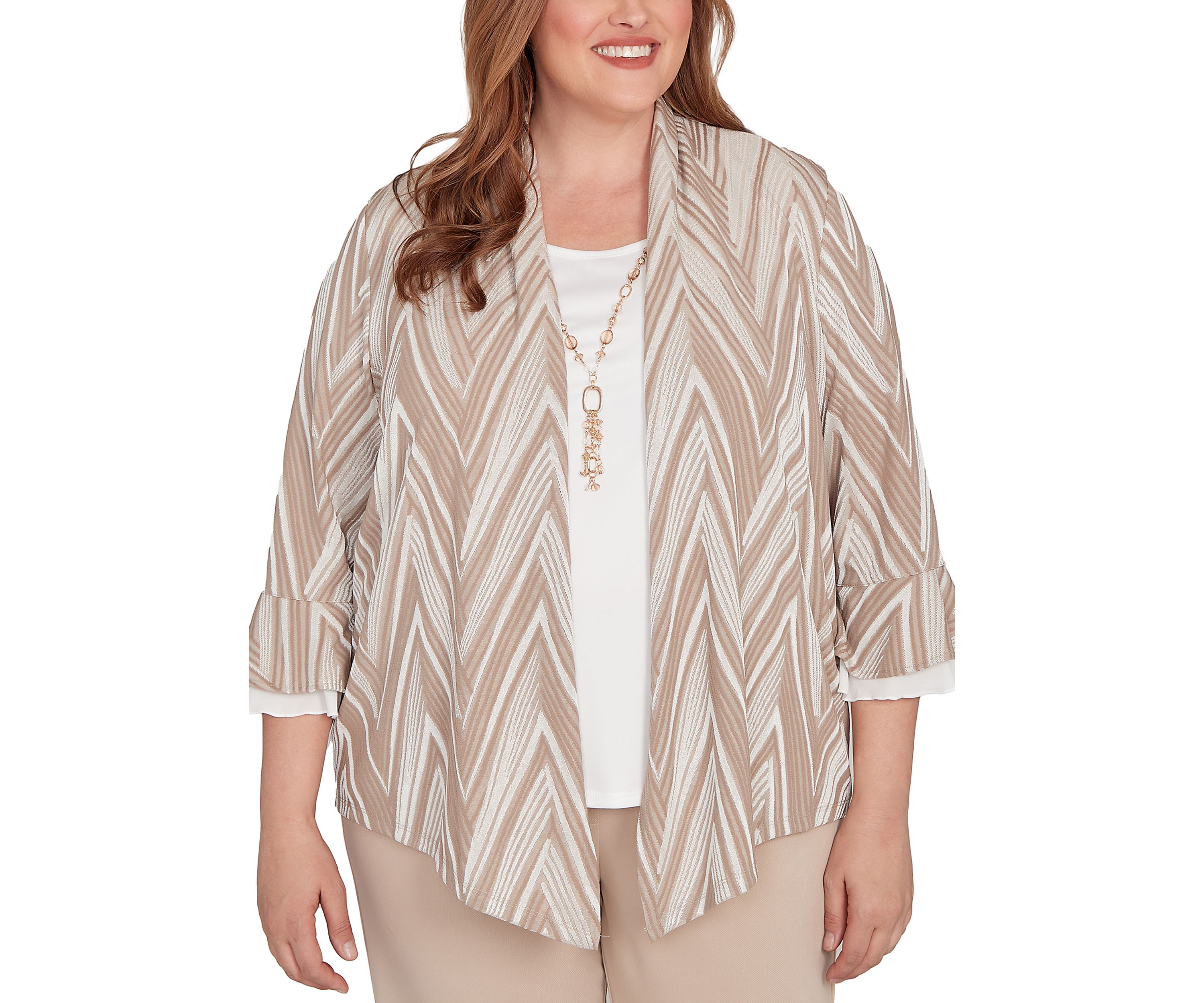 Plus Size Urban Legend Exploded Chevron Two In One Top