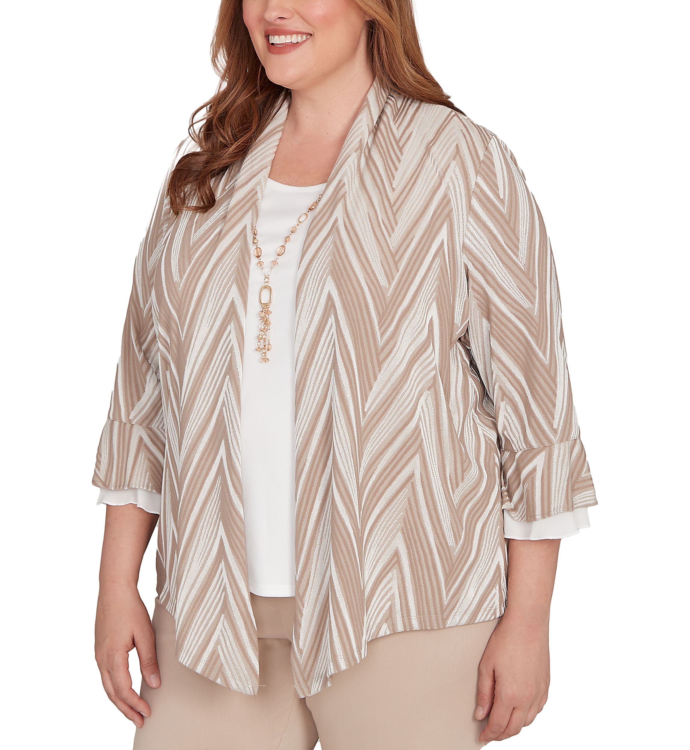 Plus Size Urban Legend Exploded Chevron Two In One Top