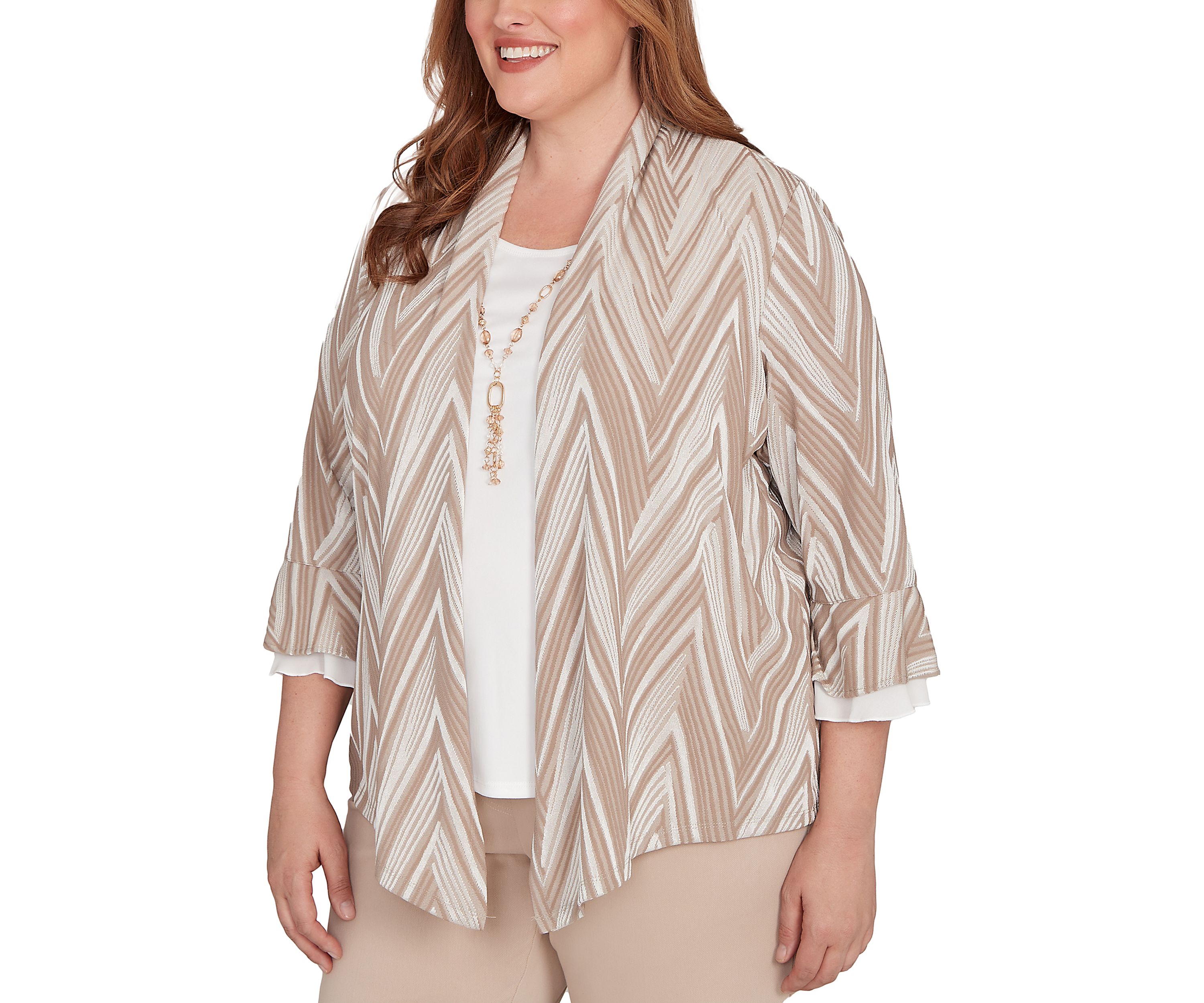 Plus Size Urban Legend Exploded Chevron Two In One Top