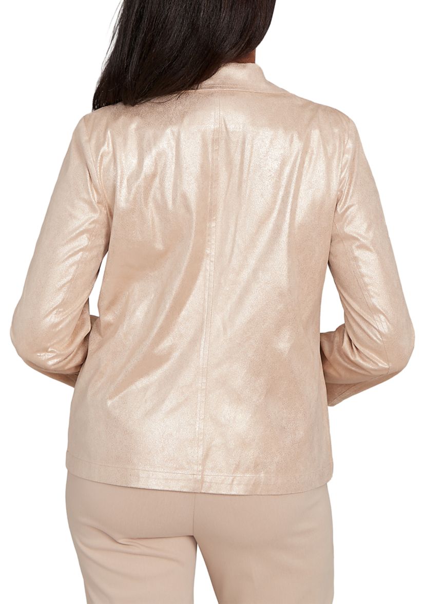 Petite Urban Legend Shimmer Faux Suede Jacket
