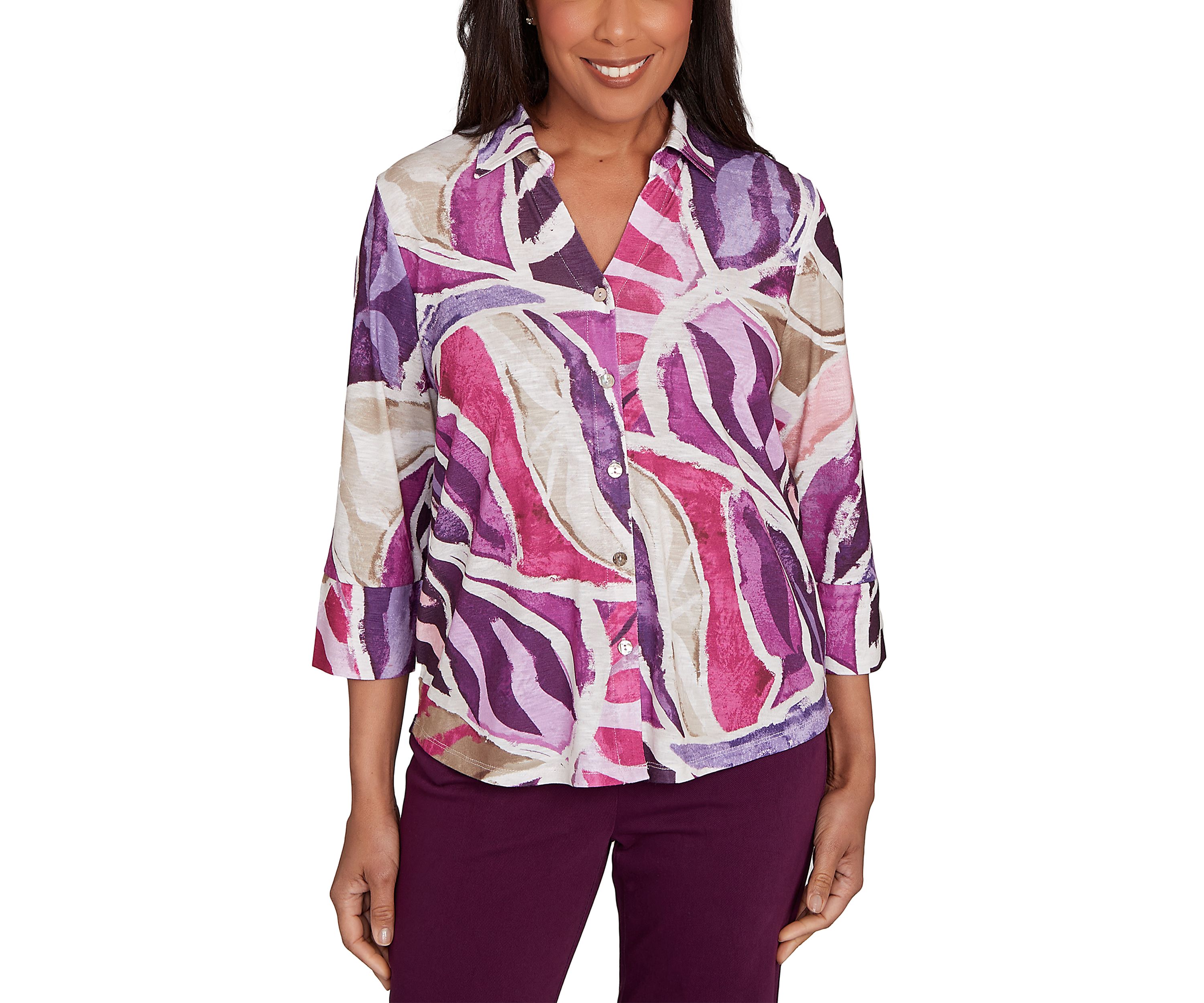 Petite Urban Legend Abstract Patchwork Shirt