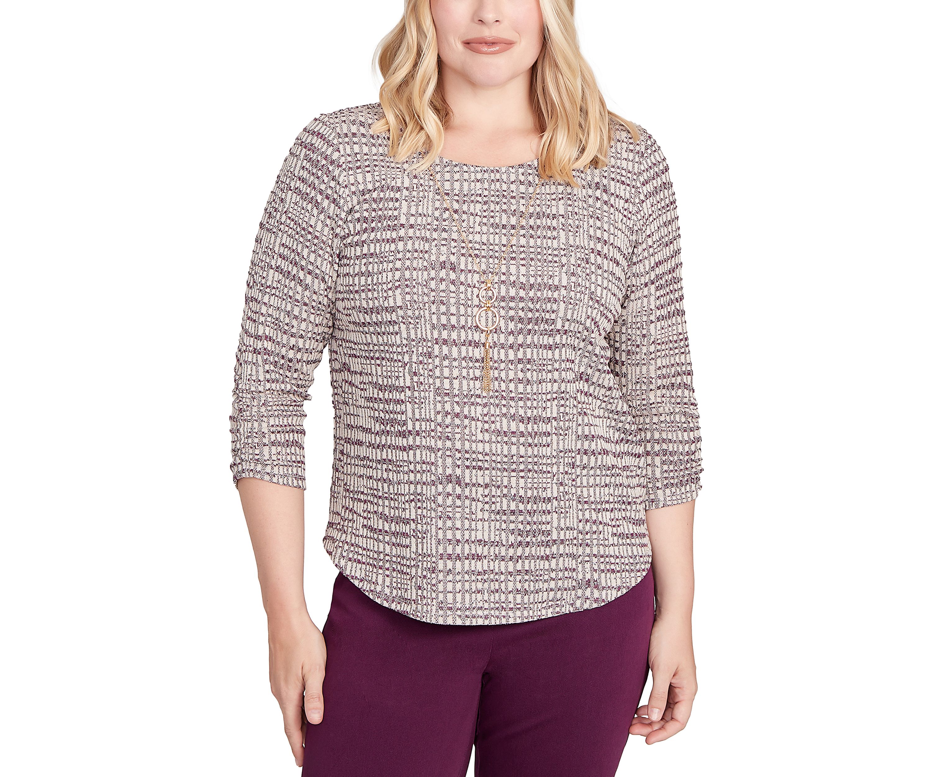 Petite Urban Legend Shimmer Space Dye Texture Top