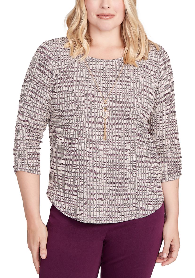 Petite Urban Legend Shimmer Space Dye Texture Top