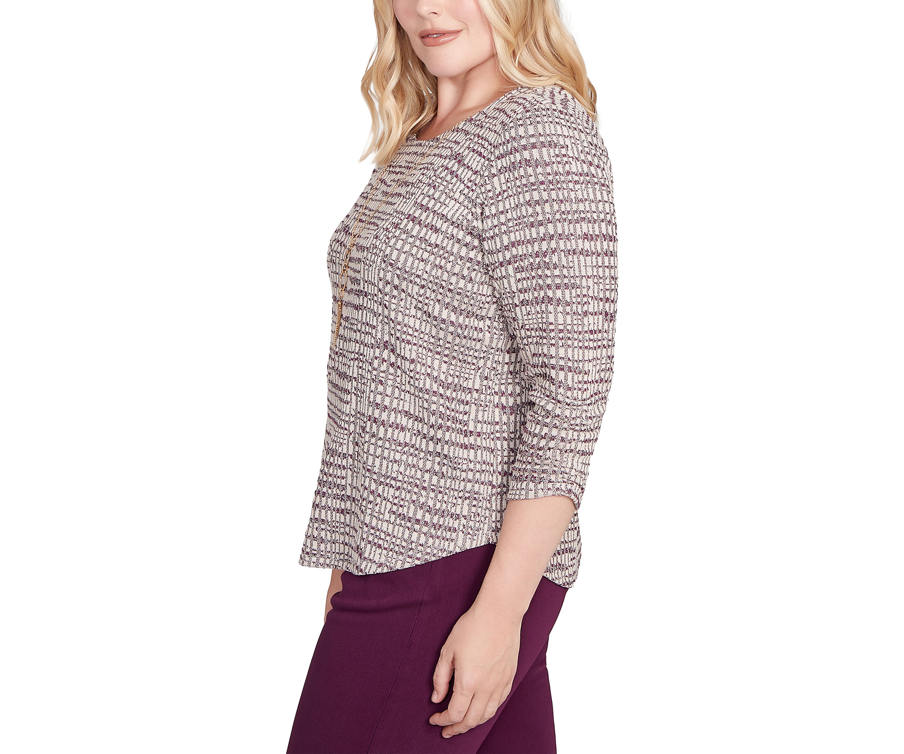 Petite Urban Legend Shimmer Space Dye Texture Top