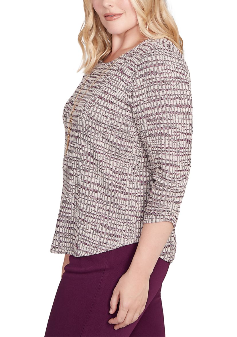 Petite Urban Legend Shimmer Space Dye Texture Top