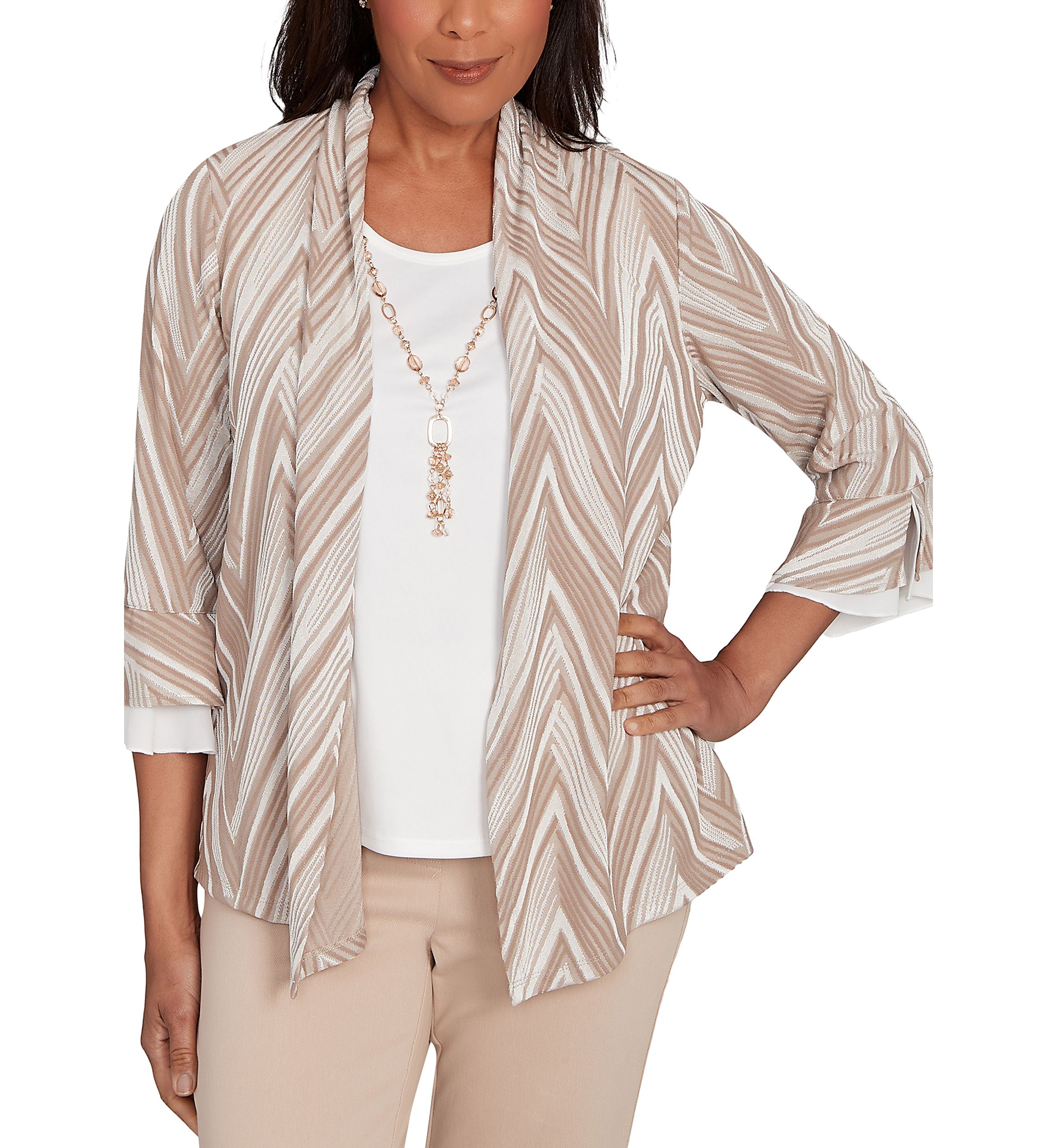 Petite Urban Legend Exploded Chevron Two In One Top