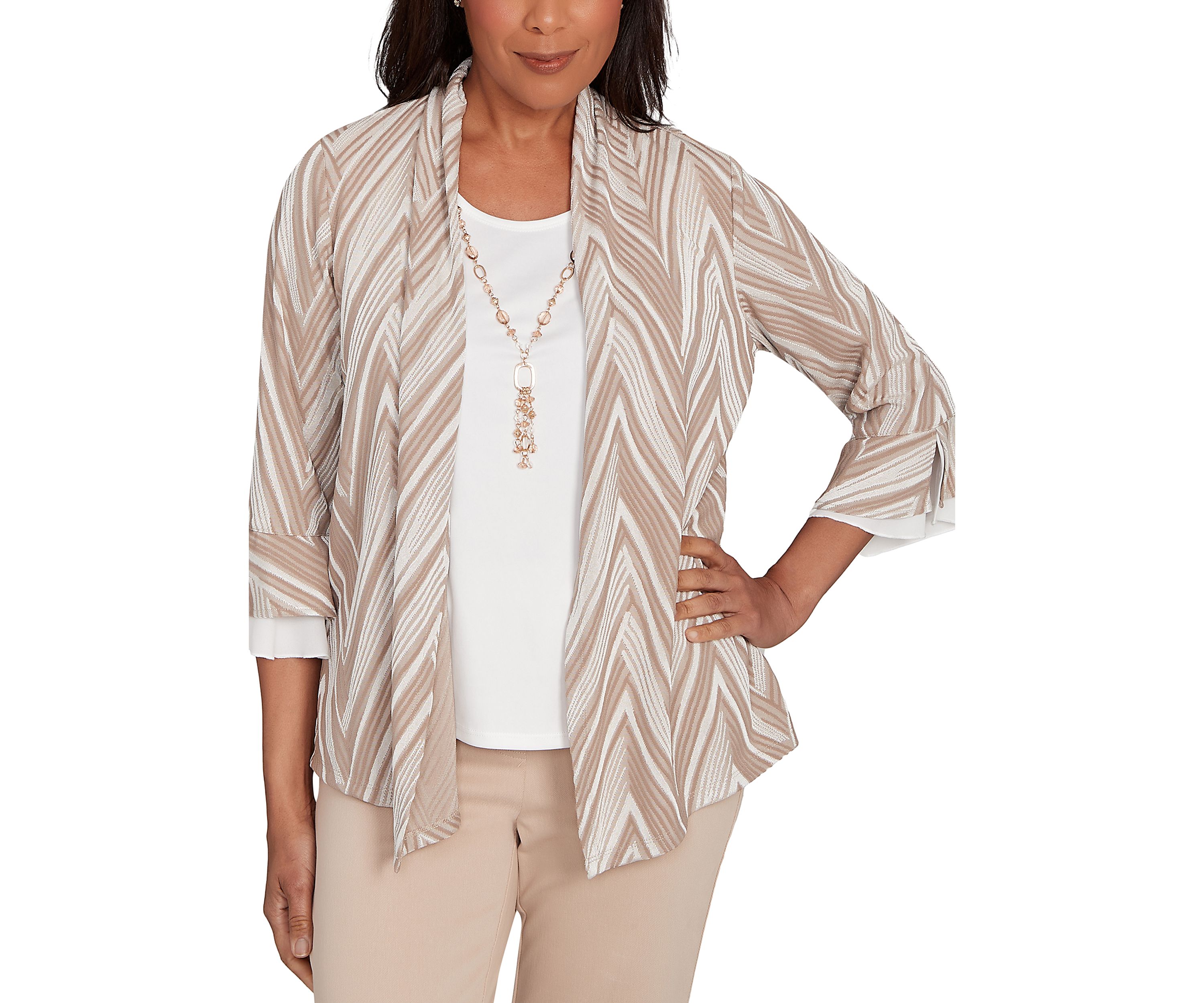 Petite Urban Legend Exploded Chevron Two In One Top