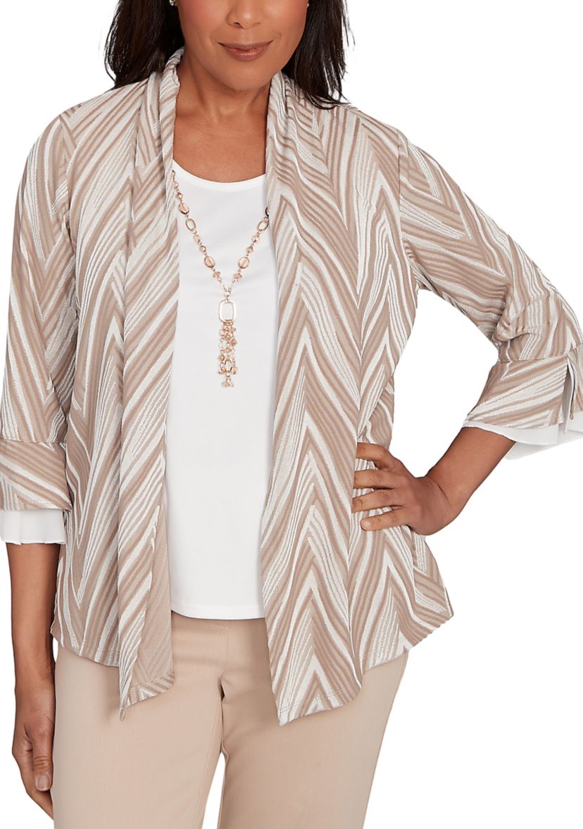 Petite Urban Legend Exploded Chevron Two In One Top