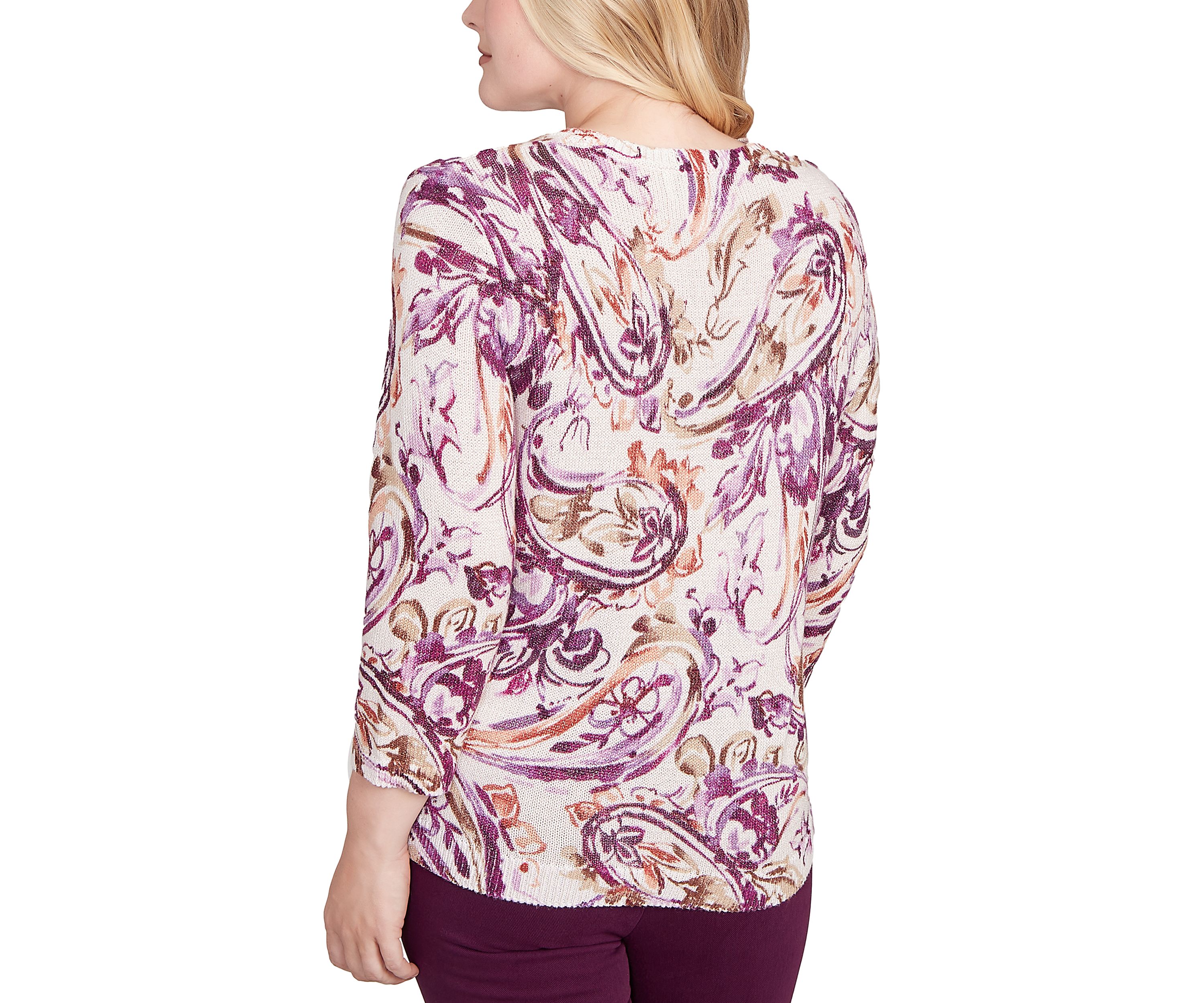 Petite Urban Legend Paisley Shimmer Sweater 