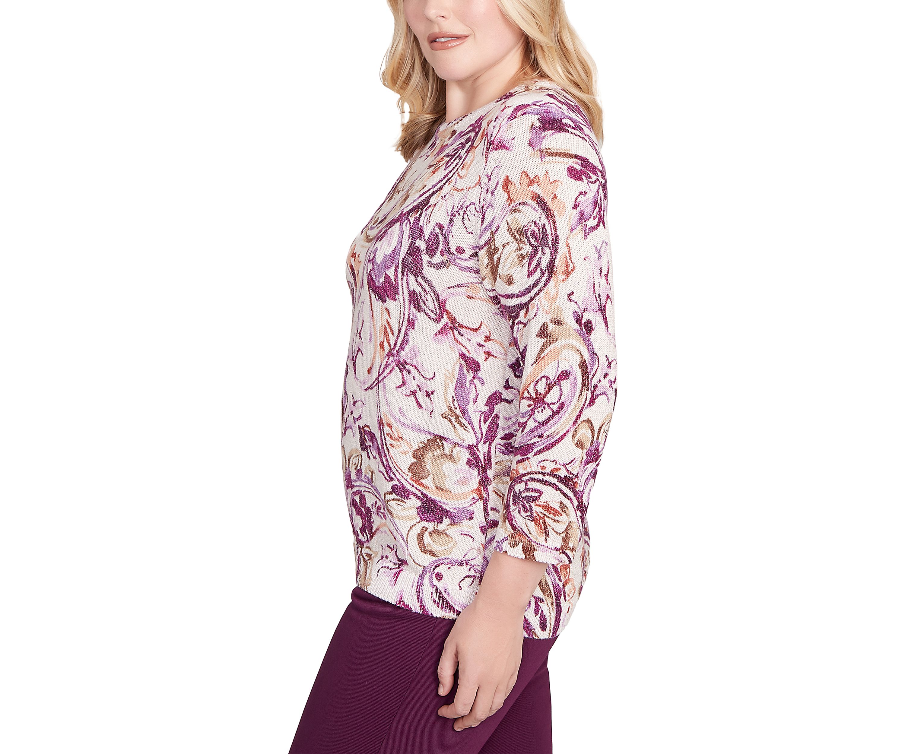 Petite Urban Legend Paisley Shimmer Sweater 